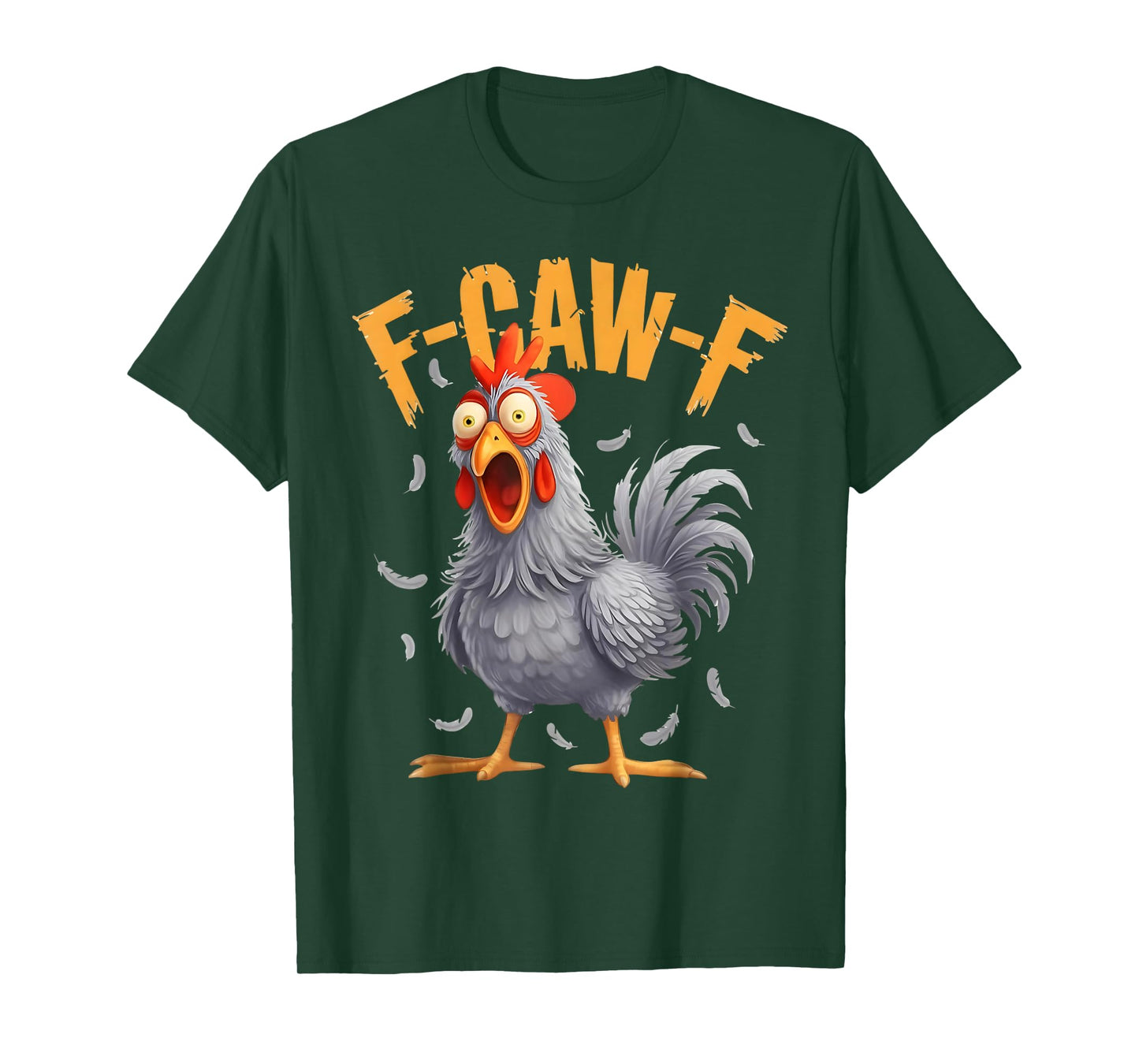 Funny F-Caw-F Grey Rooster FCAWF Chicken Farm Humor Outfit T-Shirt