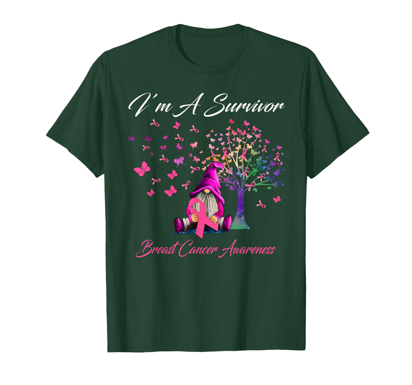 Funny Gnomes I'm A Survivor Breast Cancer Awareness T-Shirt