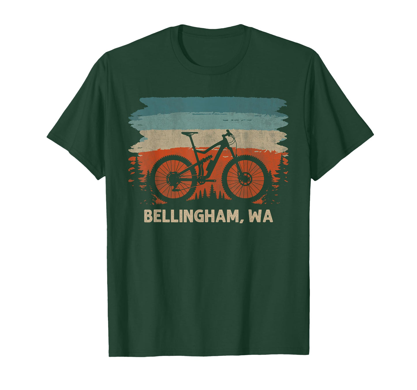 Bellingham WA Mountain Bike Trails Adventure Rider Retro T-Shirt