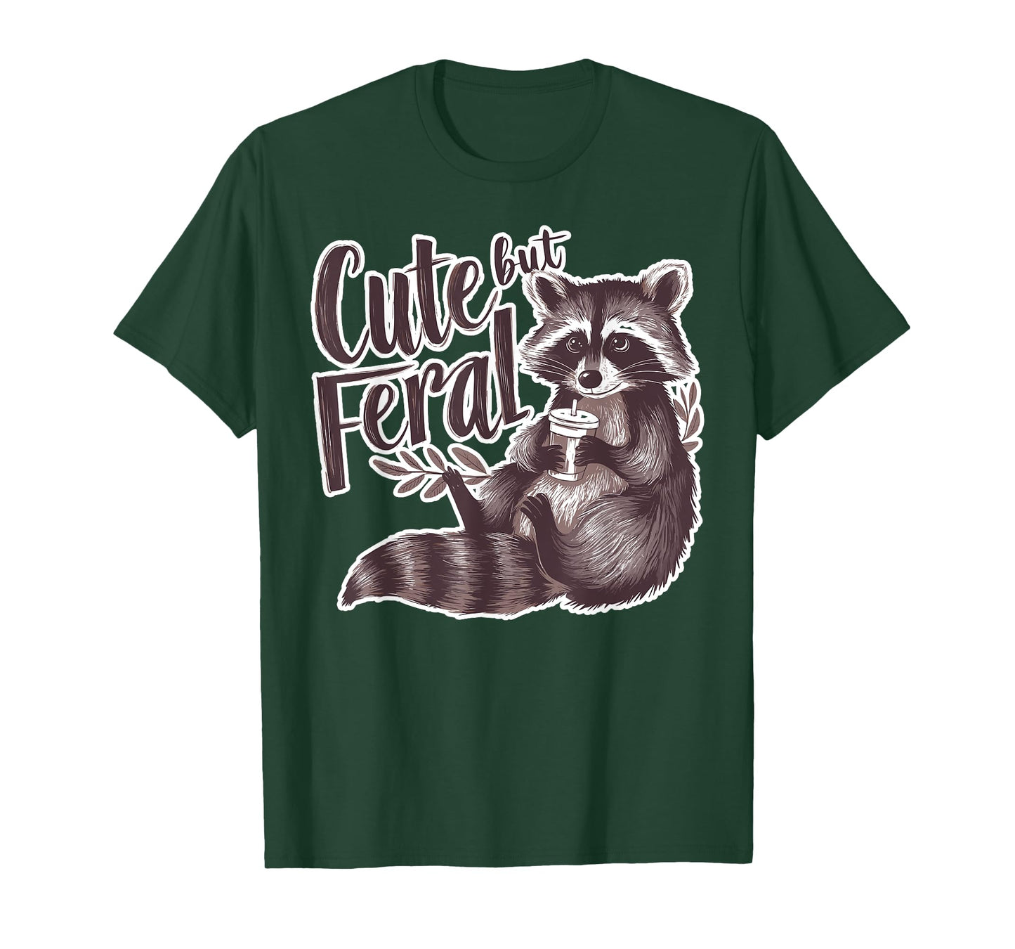 Cute But Feral Funny Raccoon Memes Coffee Raccoon Opossum T-Shirt