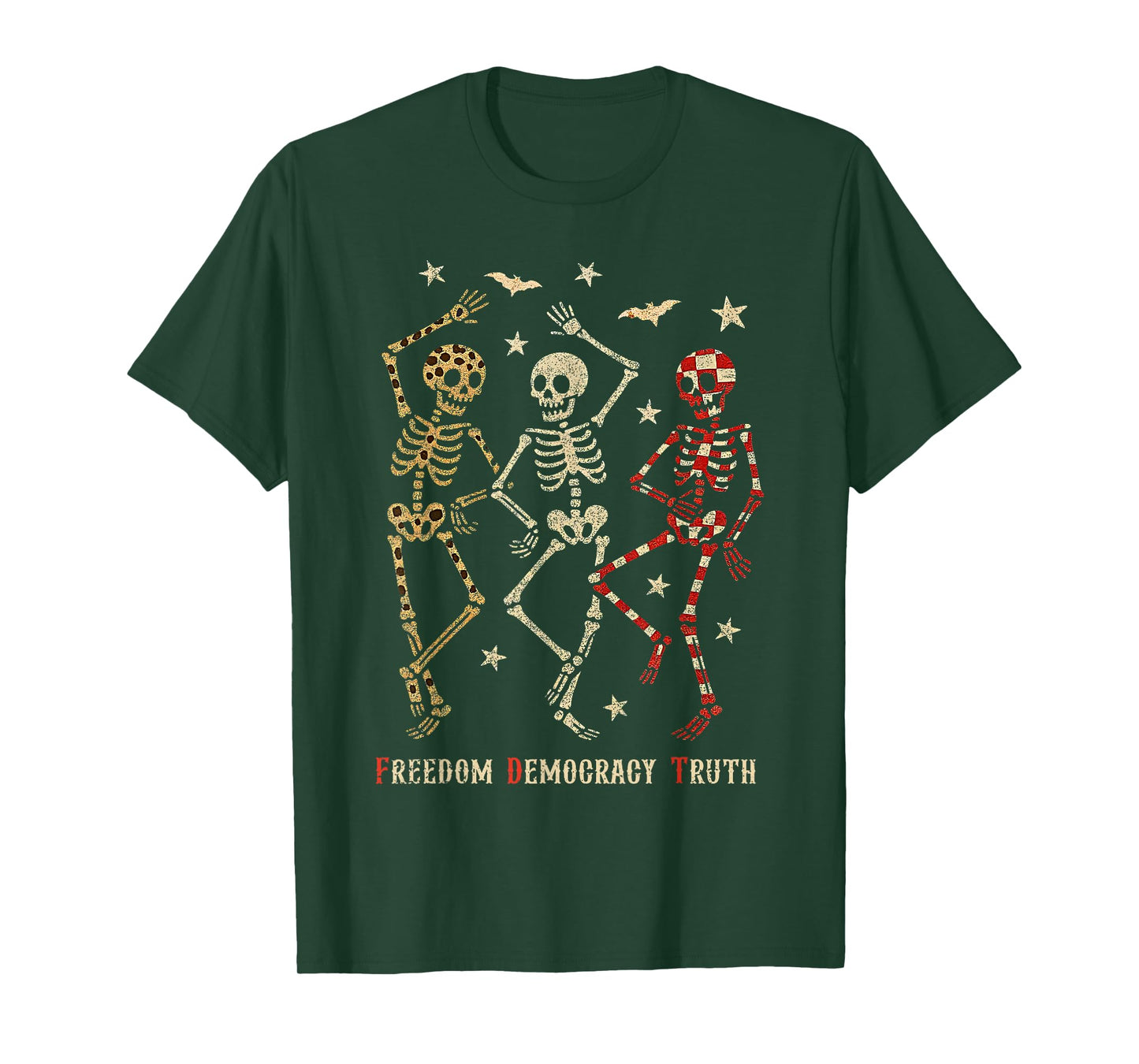 Skeleton Dancing Freedom Democracy Truth Halloween T-Shirt