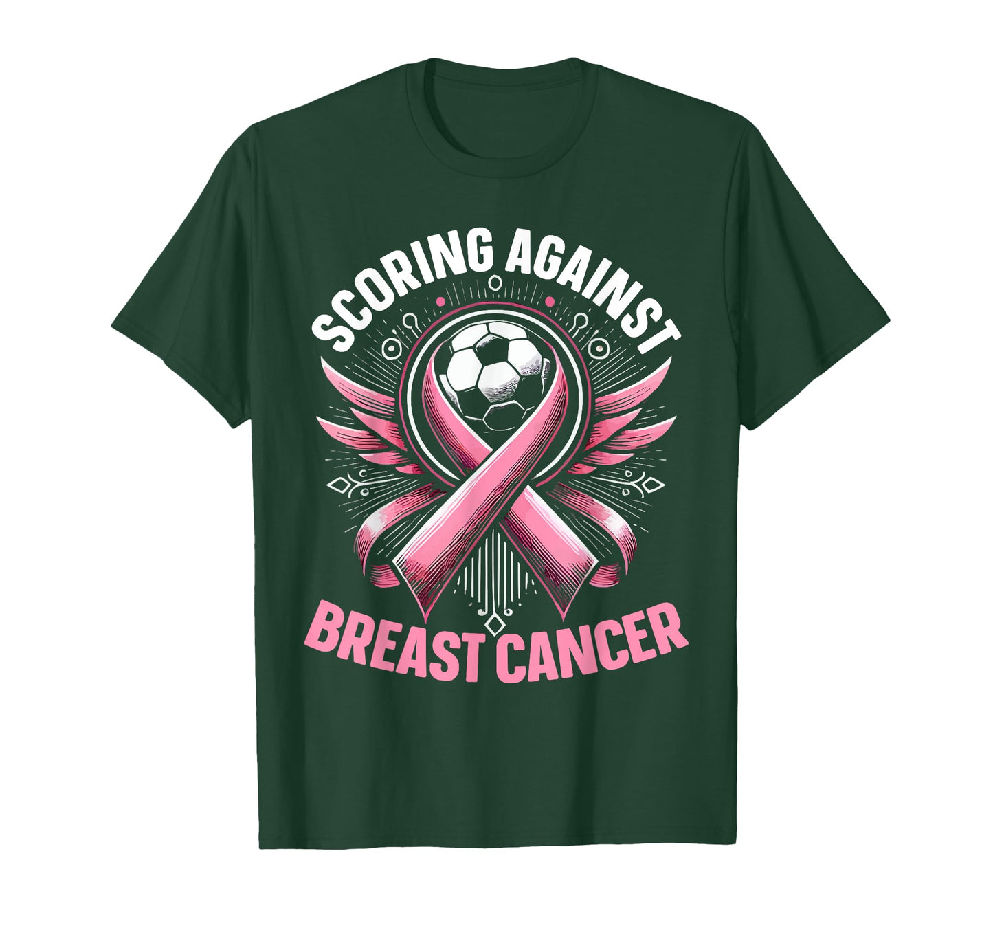 Soccer Breast Cancer Awareness Month Pink Ribbon T-Shirt