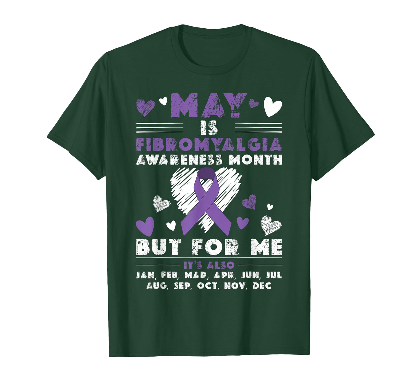 May Is Fibromyalgia Awareness Month Warrior Purple Ribbon T-Shirt