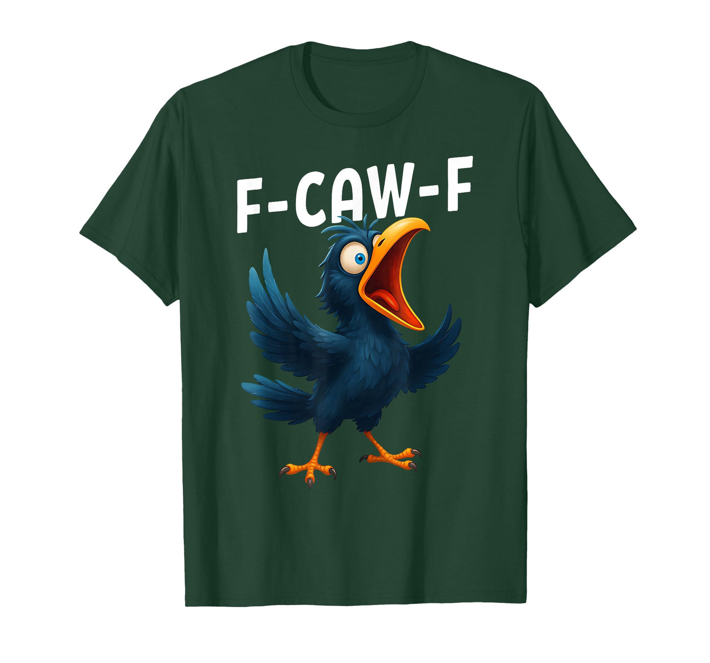 F-Caw-F Funny Crow Raven Pun Screaming Cartoon Bird Meme T-Shirt