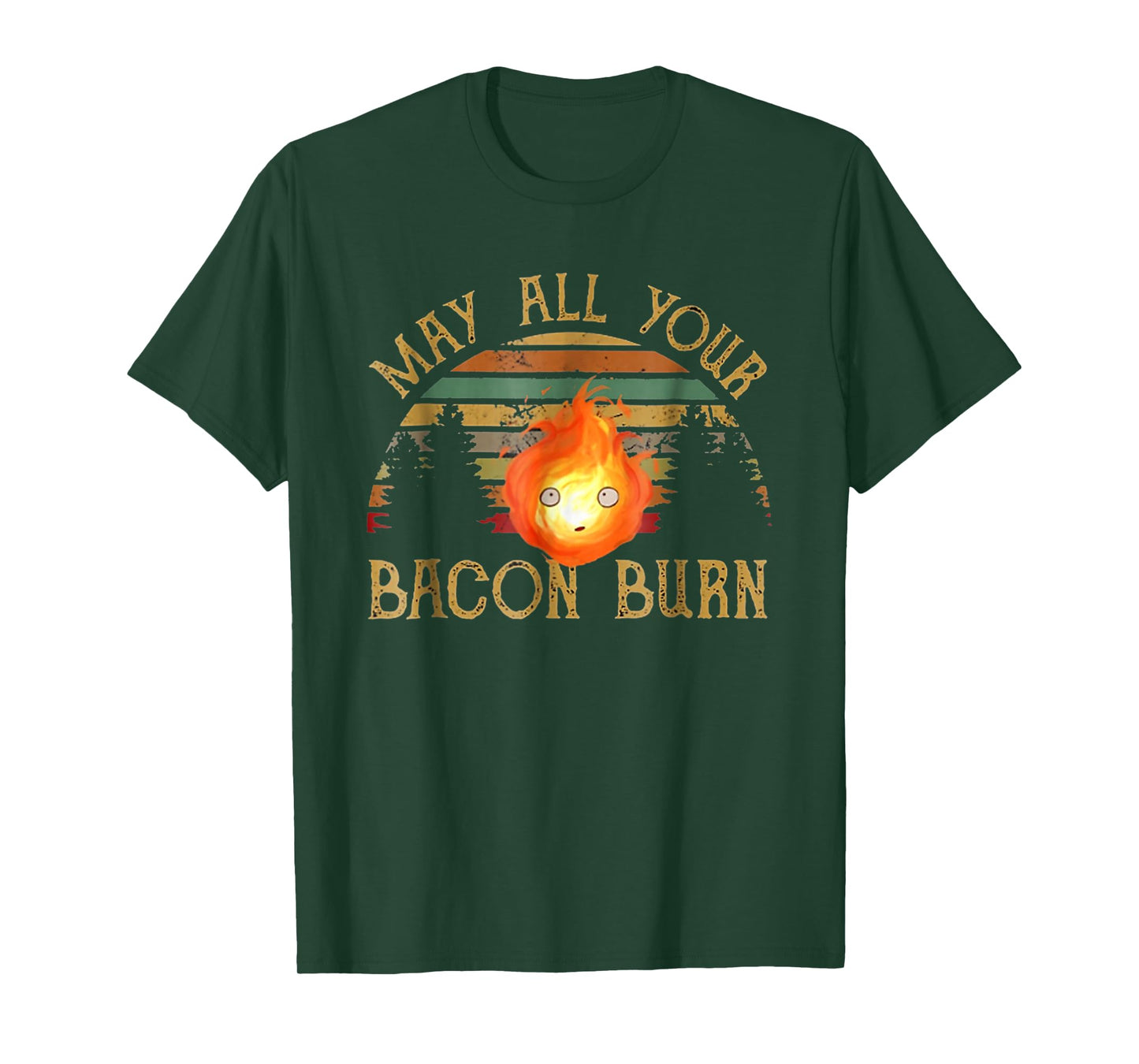 Vintage Retro May All Your Bacon Burn BBQ Grunge T-Shirt