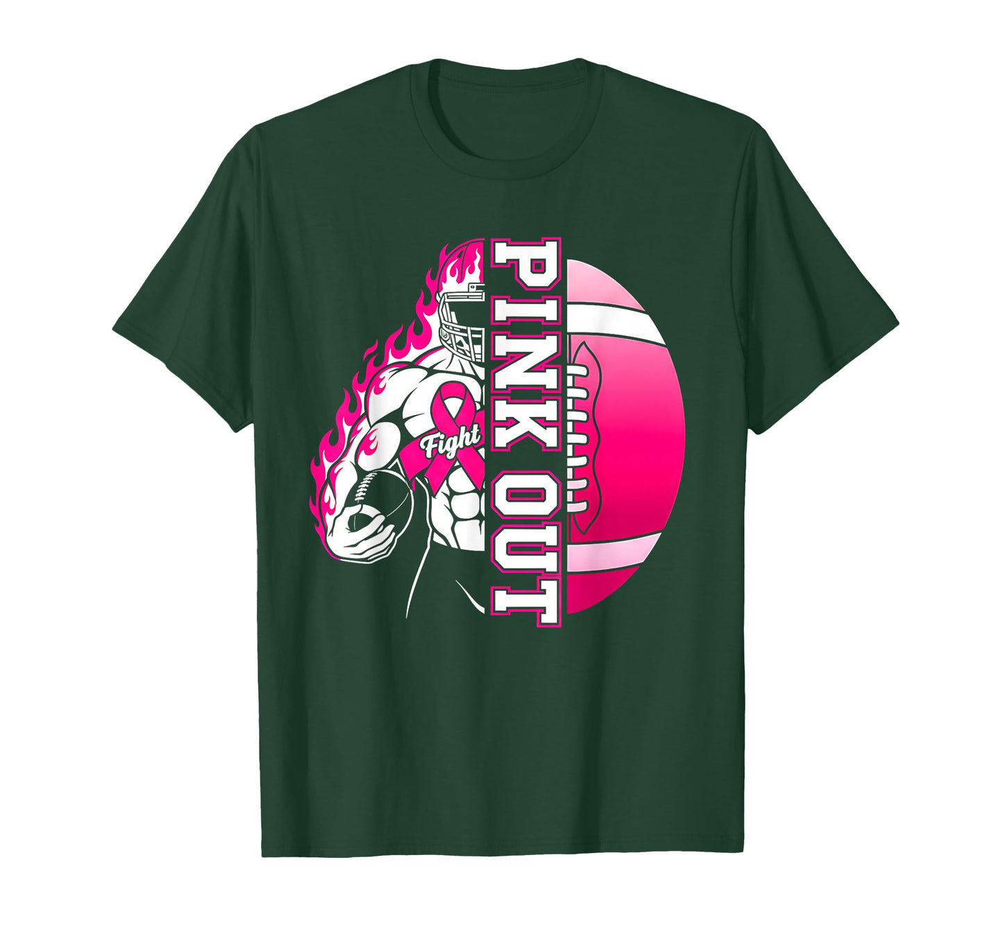 Football Pink Out Shirt Breast Cancer Awareness Month T-Shirt
