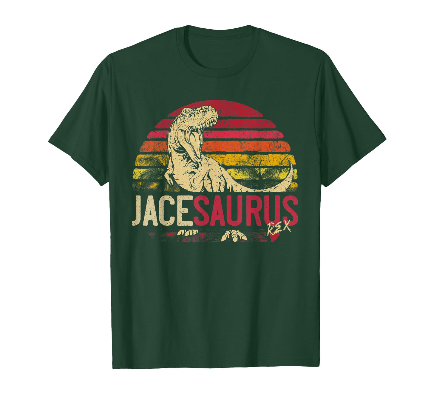 Jace Saurus Funny Personalized Dinosaur T Rex Name Boys Gift T-Shirt