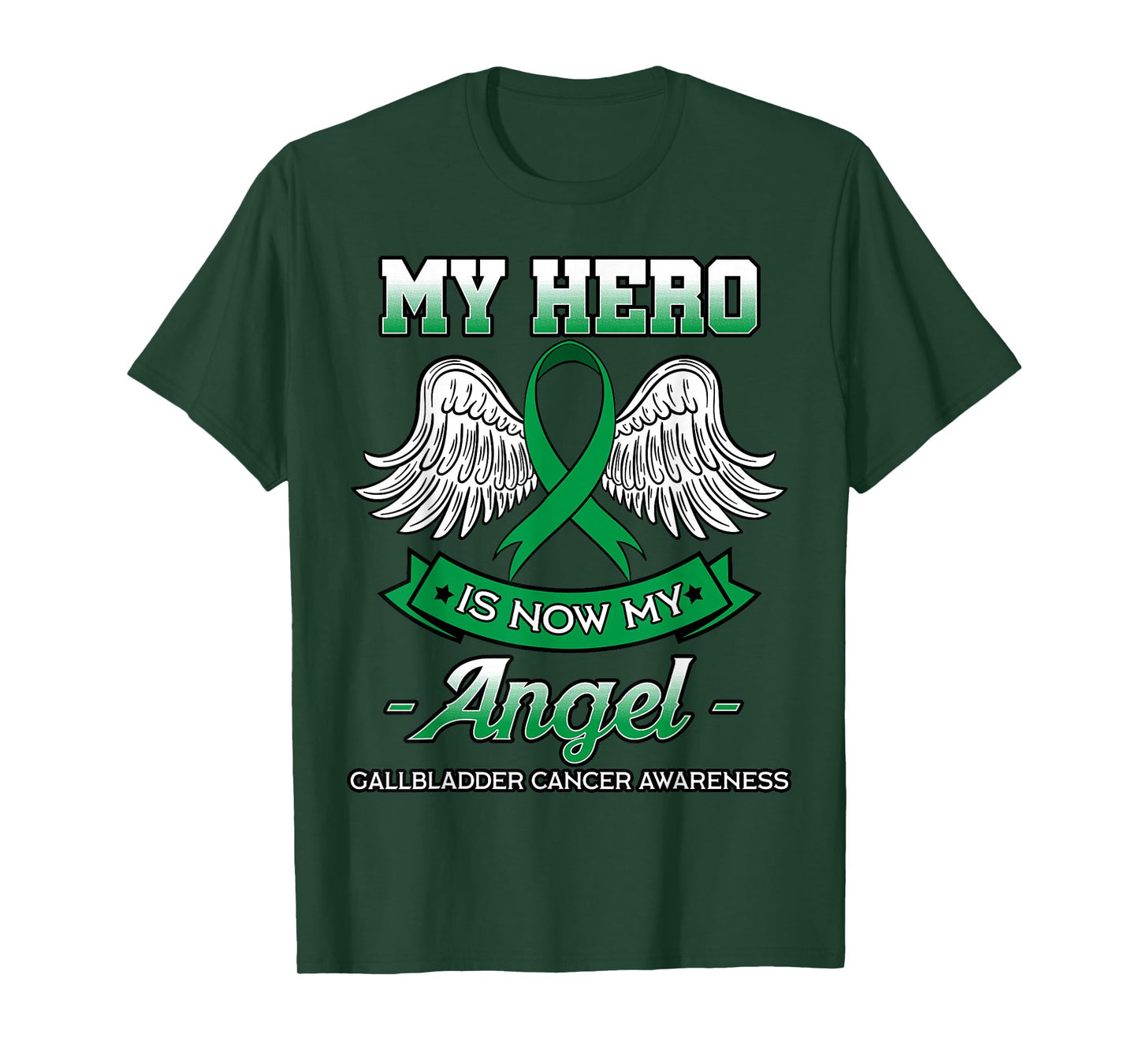 My Hero Is Now My Angel Gallbladder Cancer Awareness Fighter T-Shirt