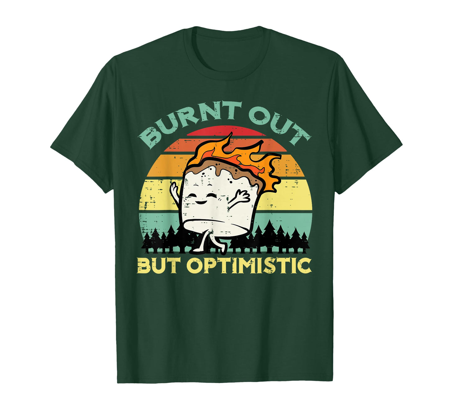 Camping Marshmallow Burnt Out Optimistic Camp Men Women Kids T-Shirt