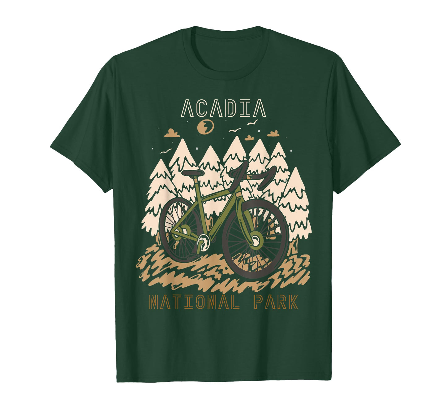 Biking Acadia National Park Souvenir Forest Hike Nature T-Shirt