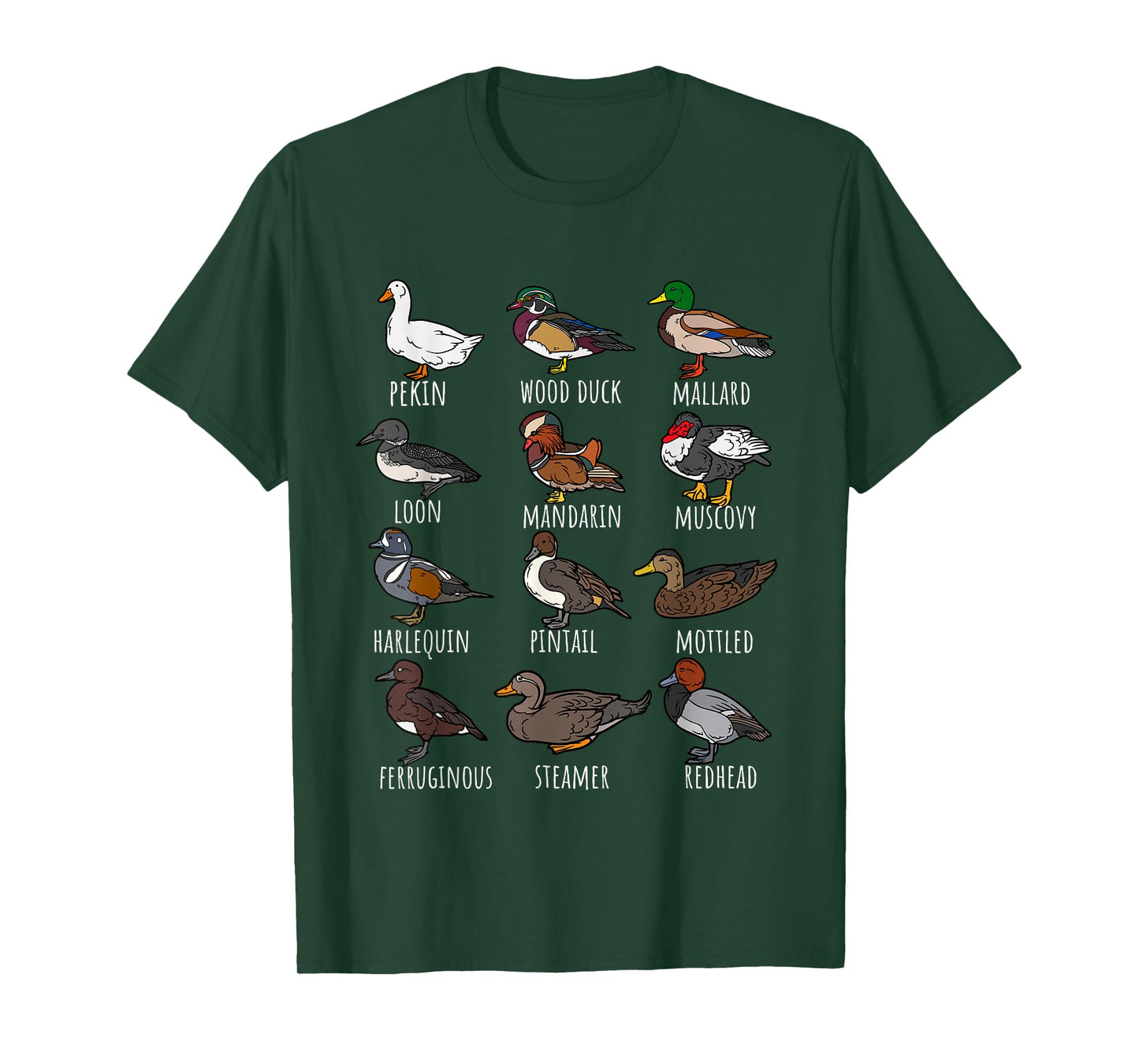 Cute Duck Waterfowl Animal Species Types,Duck Wildlife Lover T-Shirt