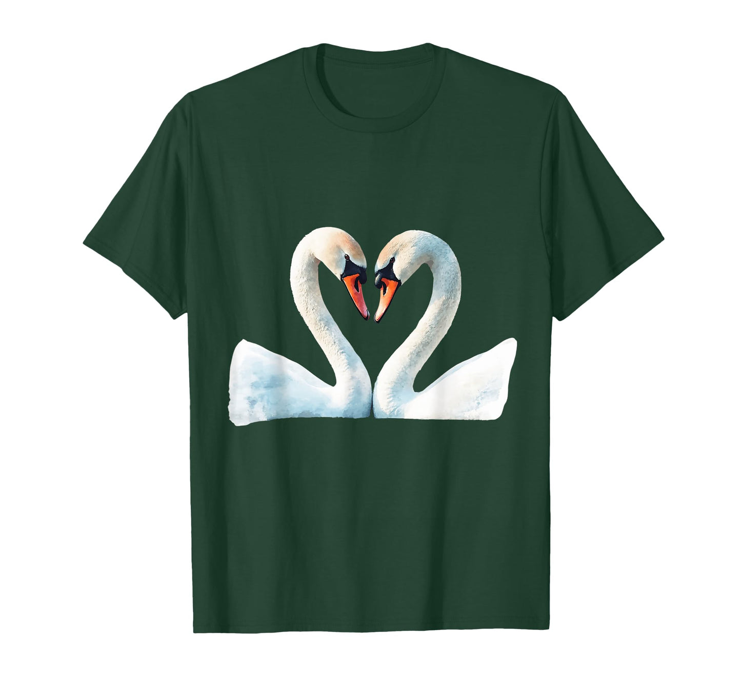 Romantic Swan Couple Heart Shape Love T-Shirt