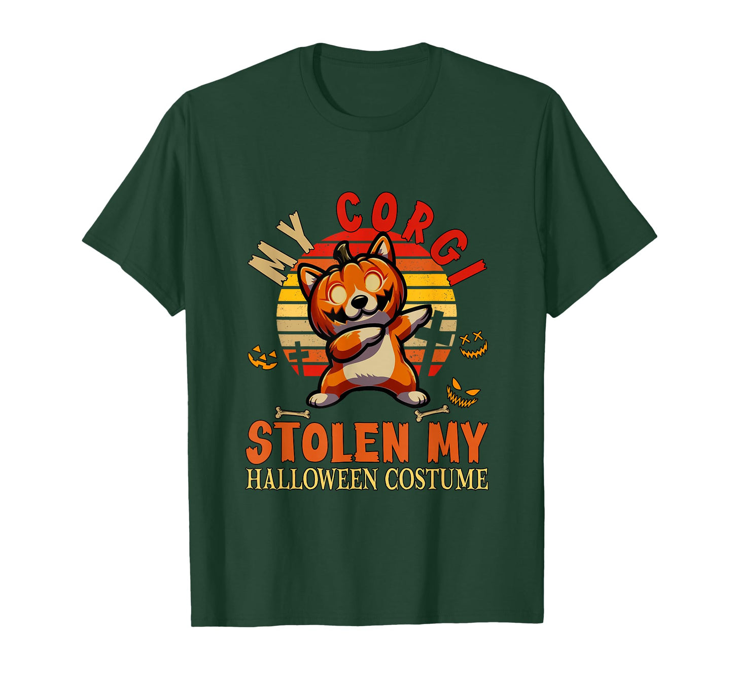 Corgi Stolen My Halloween Costume Dog Carved Pumpkin T-Shirt