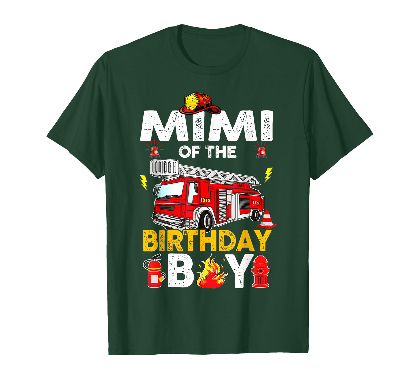 Mimi Of The Birthday Boy Fire Truck Firefighter Party T-Shirt
