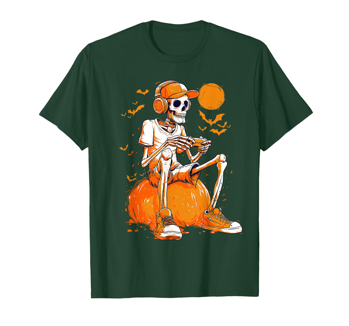 Funny Halloween Skeleton Gamer Video Gaming Boys Men Kids T-Shirt