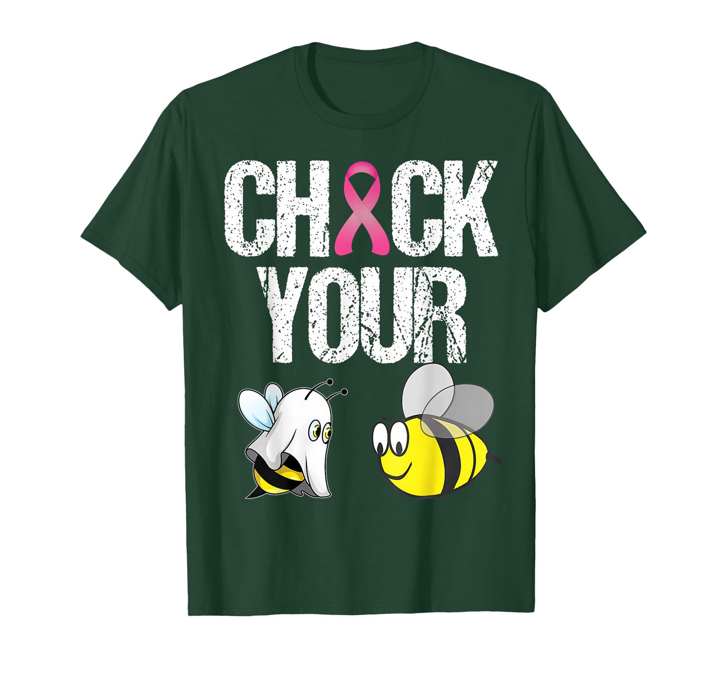 Check Your Boo Bee Funny Ghost Halloween Cancer Breast Pink T-Shirt