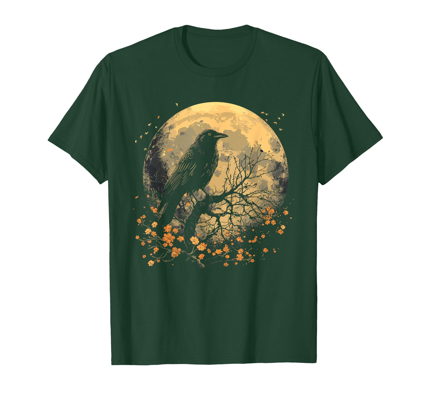 Black Raven Nature Art Crow Moon T-Shirt