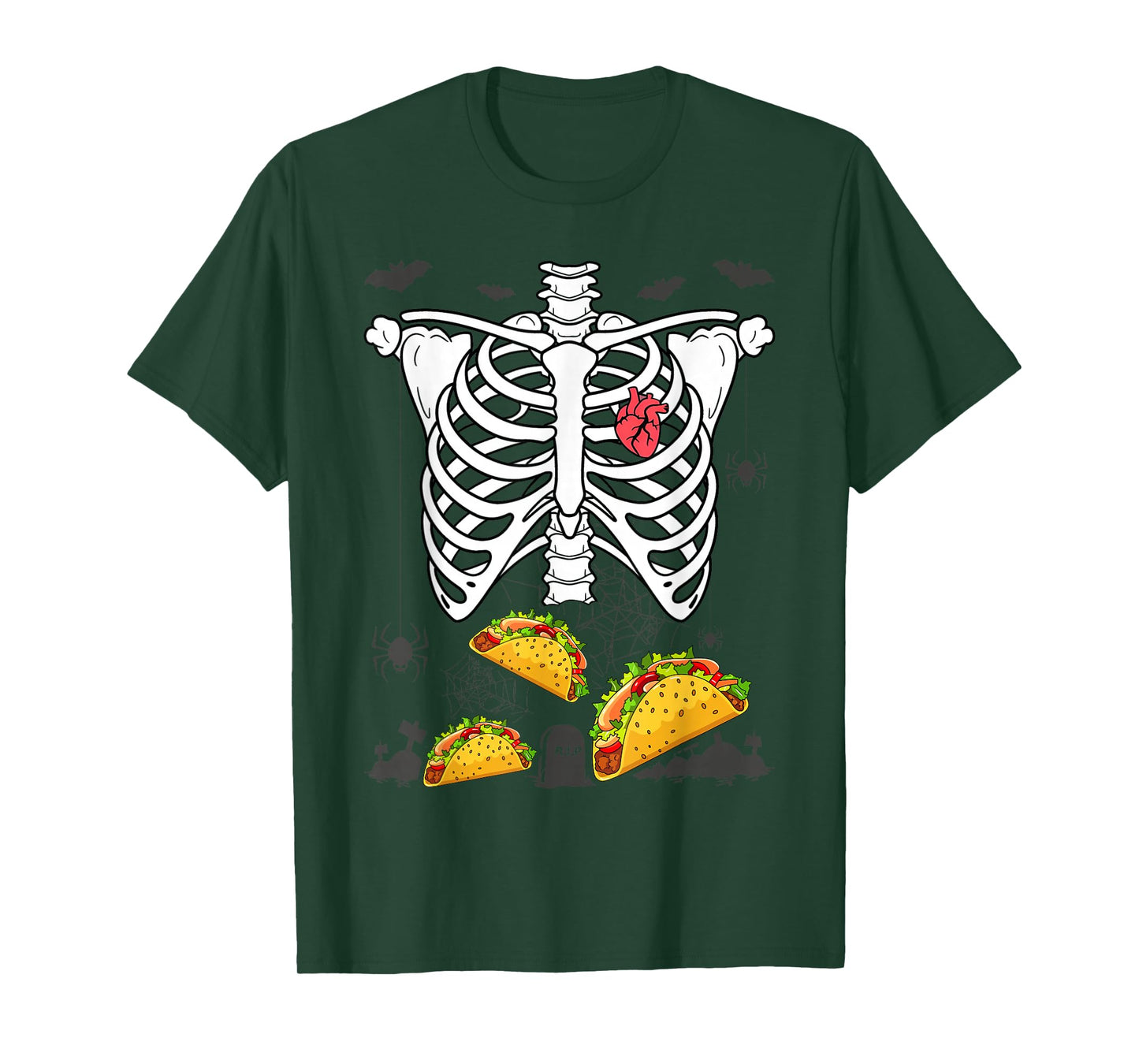 Halloween Dad Skeleton Taco Belly Funny Pregnancy Couple Men T-Shirt
