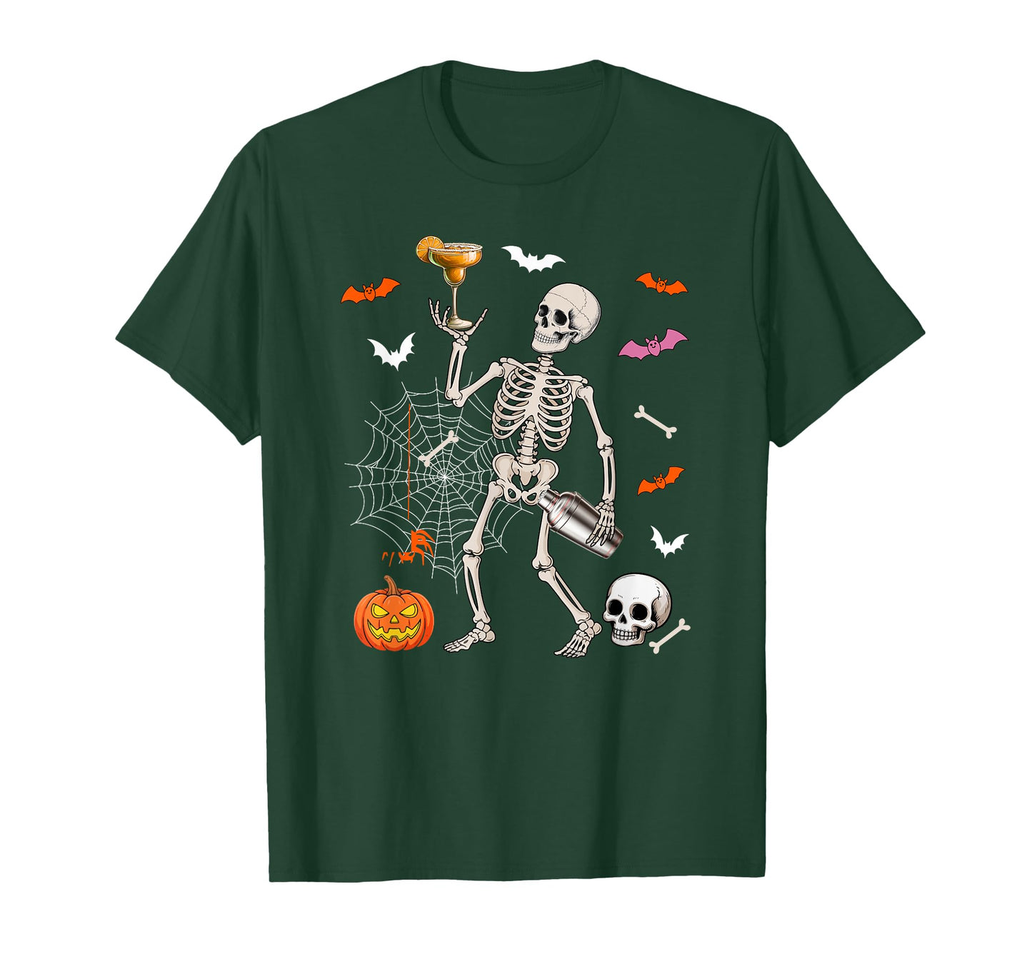 Bartender Job Horror Skeleton Halloween Costume Team T-Shirt