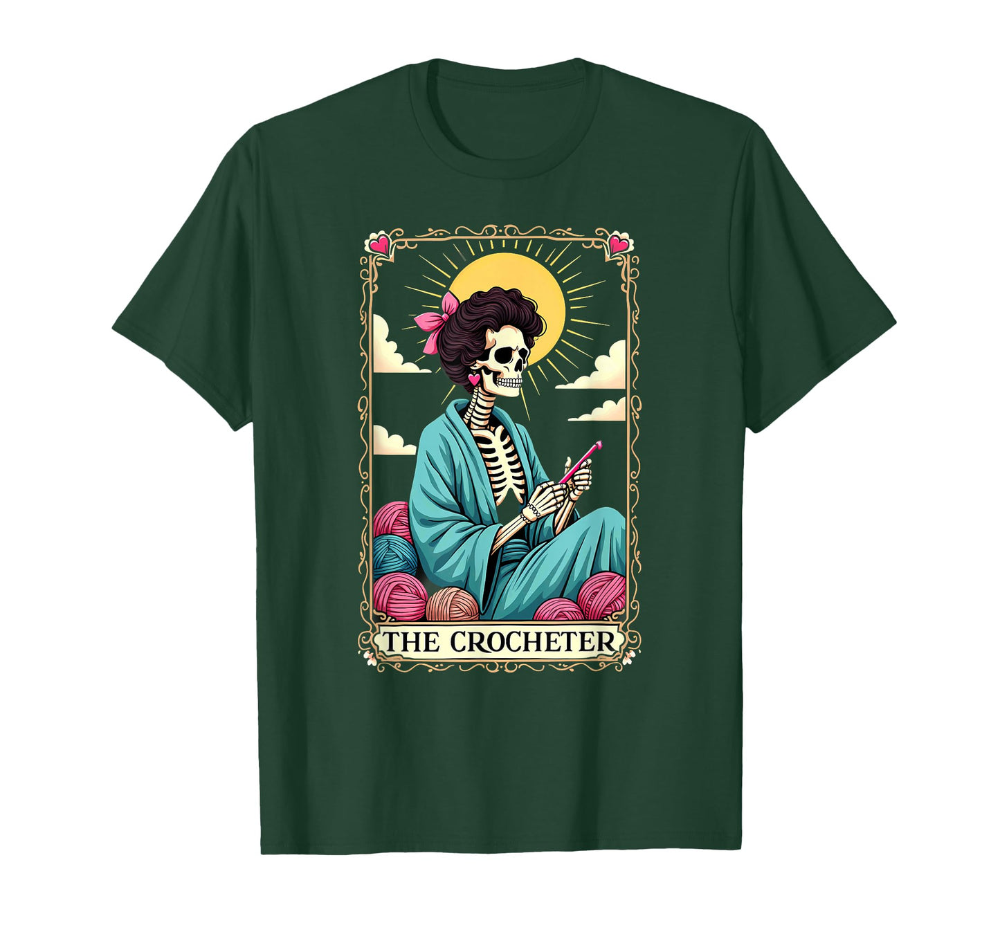 Gothic Tarot Card Knitter Crocheter Skeleton T-Shirt