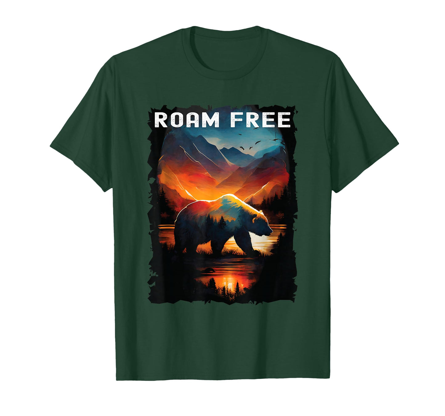 Roam Free bear hiking camping mountains T-Shirt