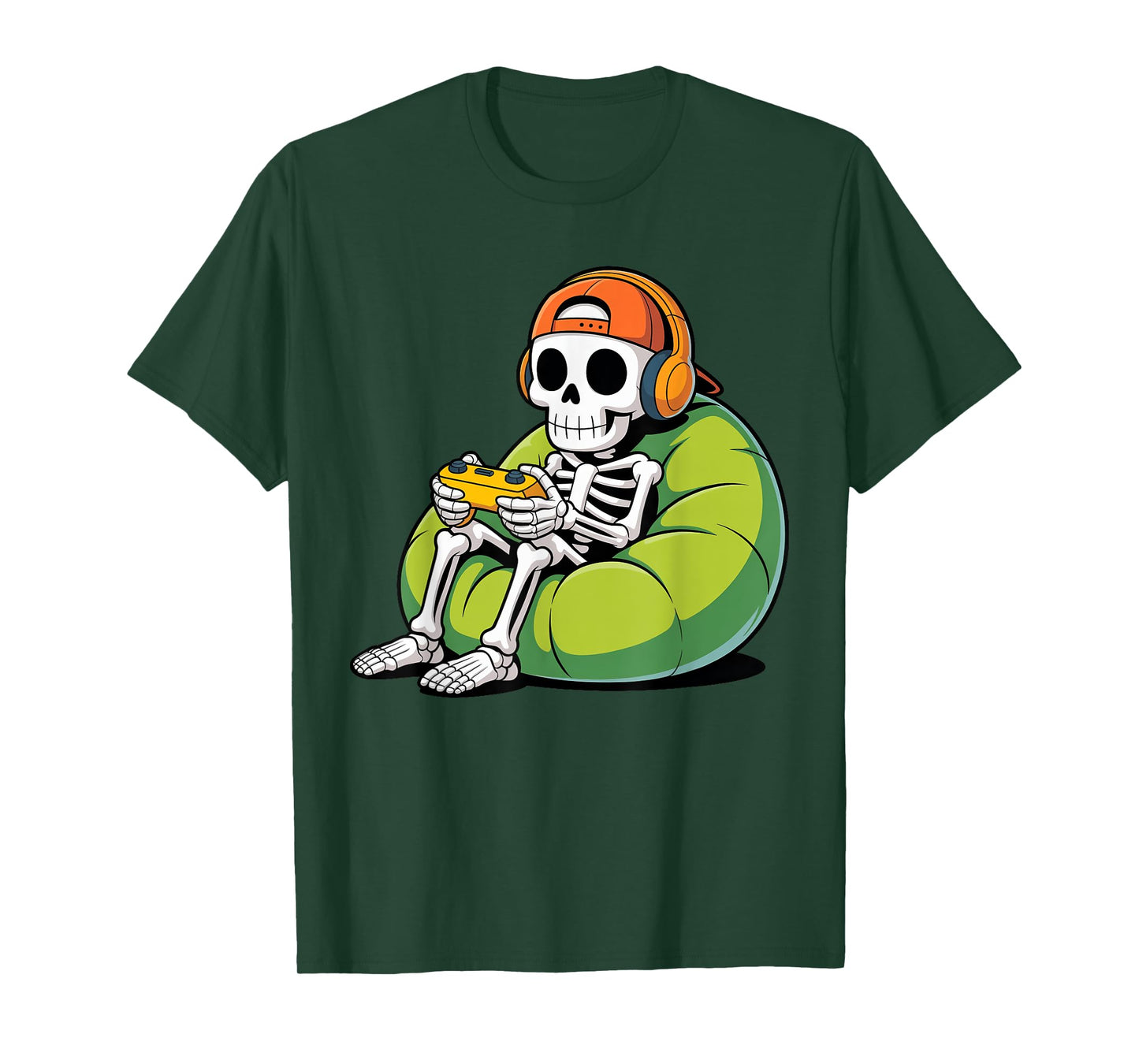 Skeleton Gamer Halloween Video Gaming Kids Trick or Treat T-Shirt