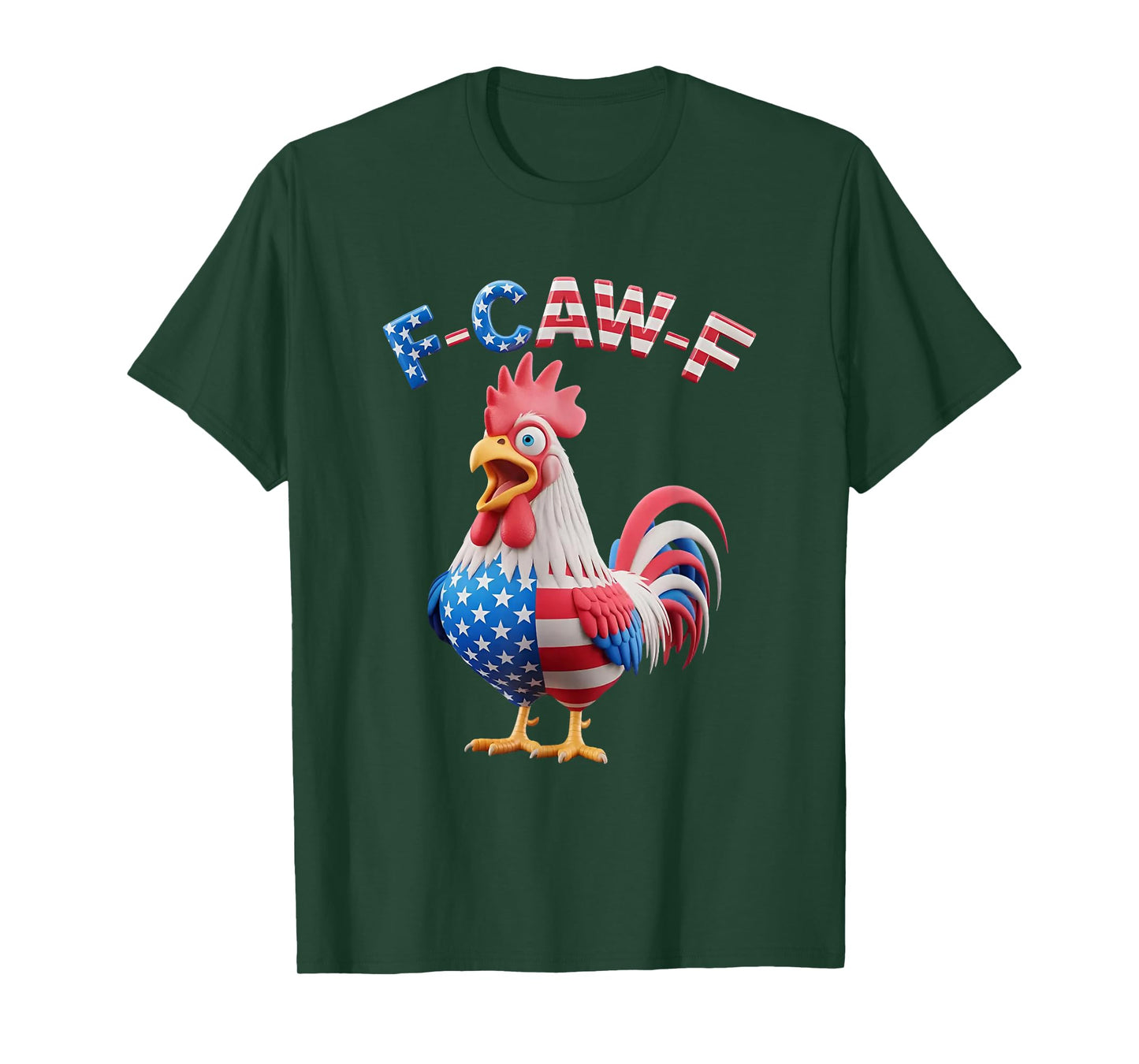 F Caw F Funny Rooster Meme USA Flag T-Shirt