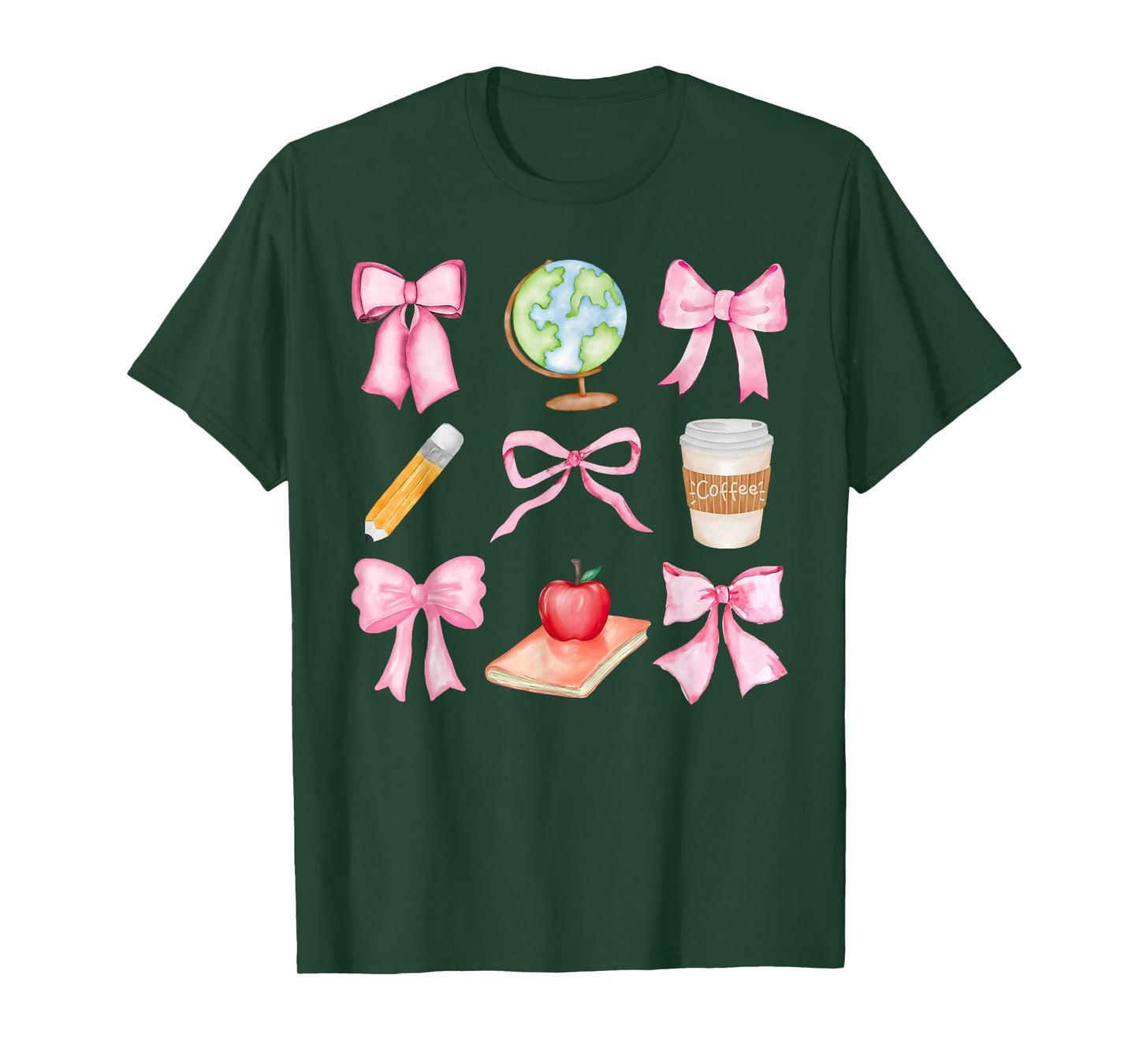 Coquette Bow Teacher Student Happy First Day Back To School T-Shirt