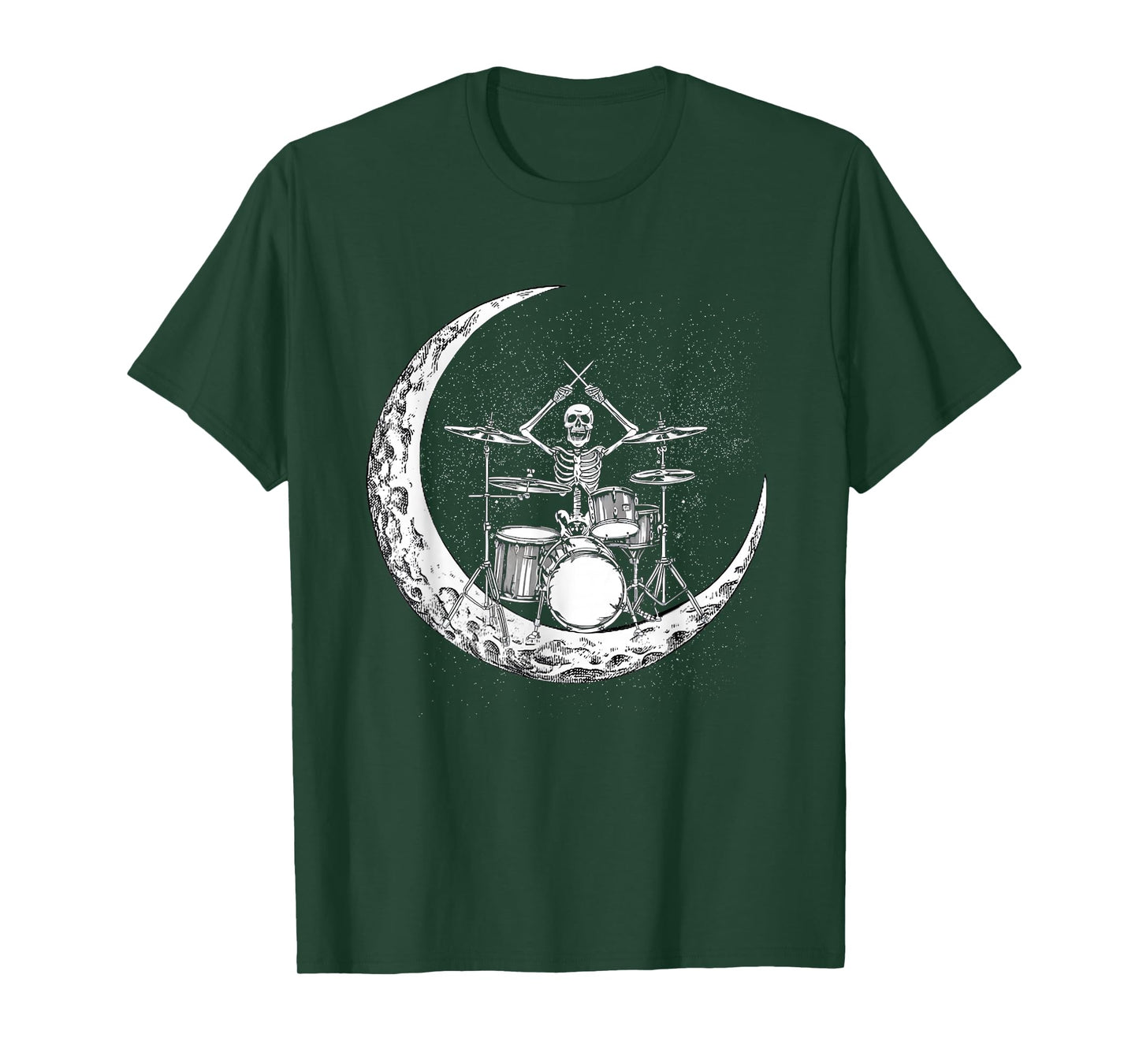 Skeleton Percussionist Drummer Halloween Rock and Roll Music T-Shirt