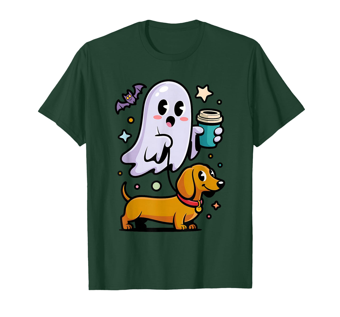 Funny Dachshund Ghost Halloween Spooky Season Weenie Dog T-Shirt