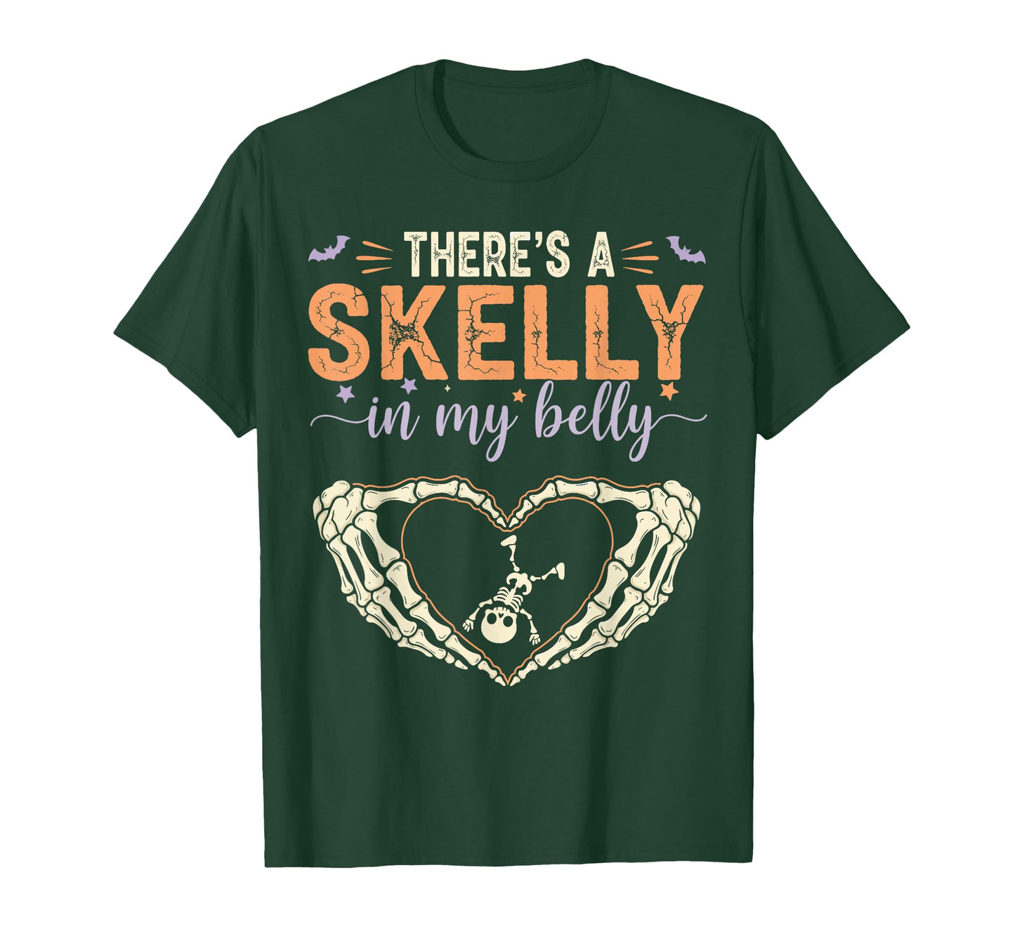 There's Skelly in My Belly Halloween Pregnancy Announcement T-Shirt