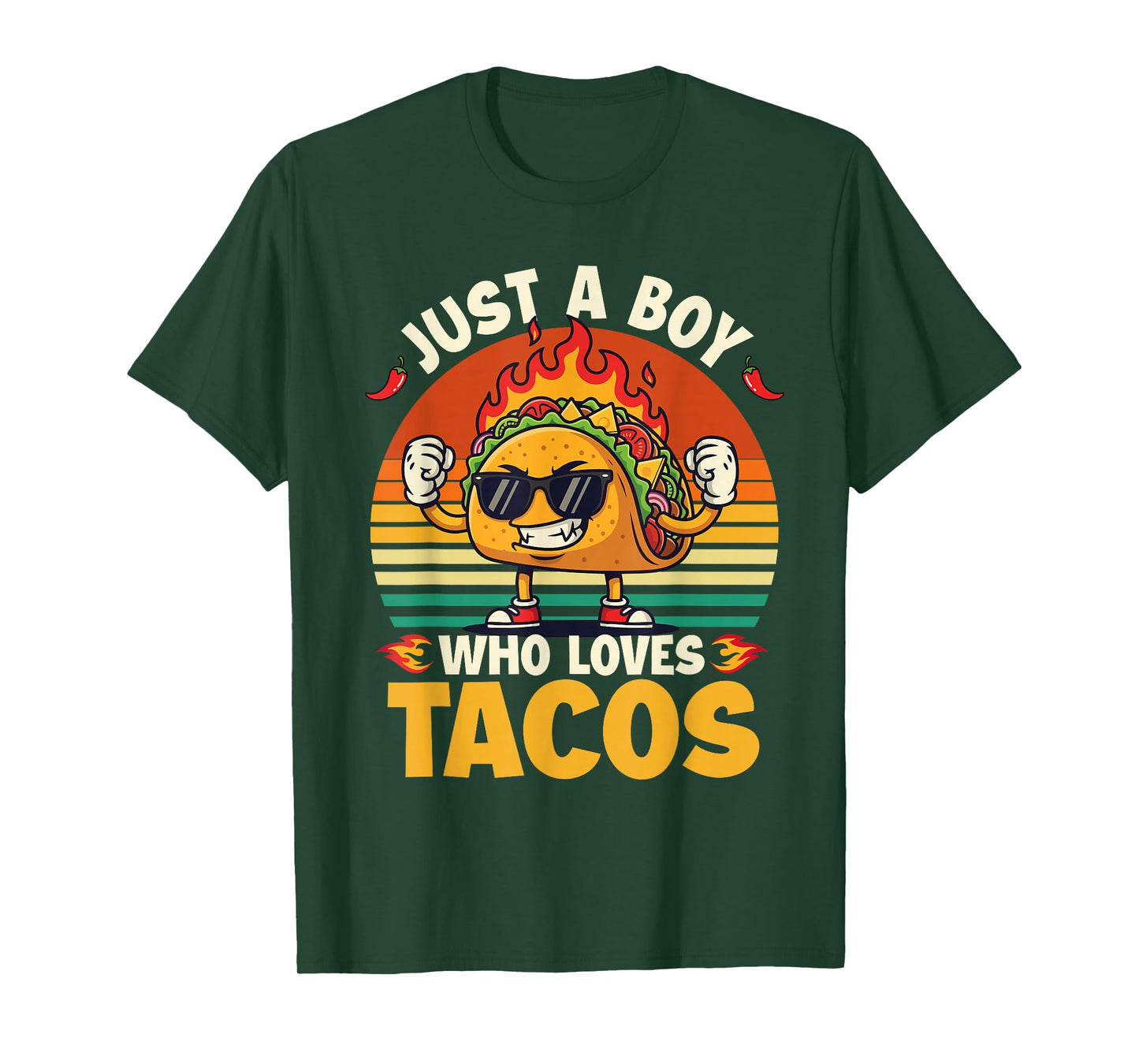 Just A Boy Who Loves Tacos - Taco Lover Cinco de Mayo T-Shirt