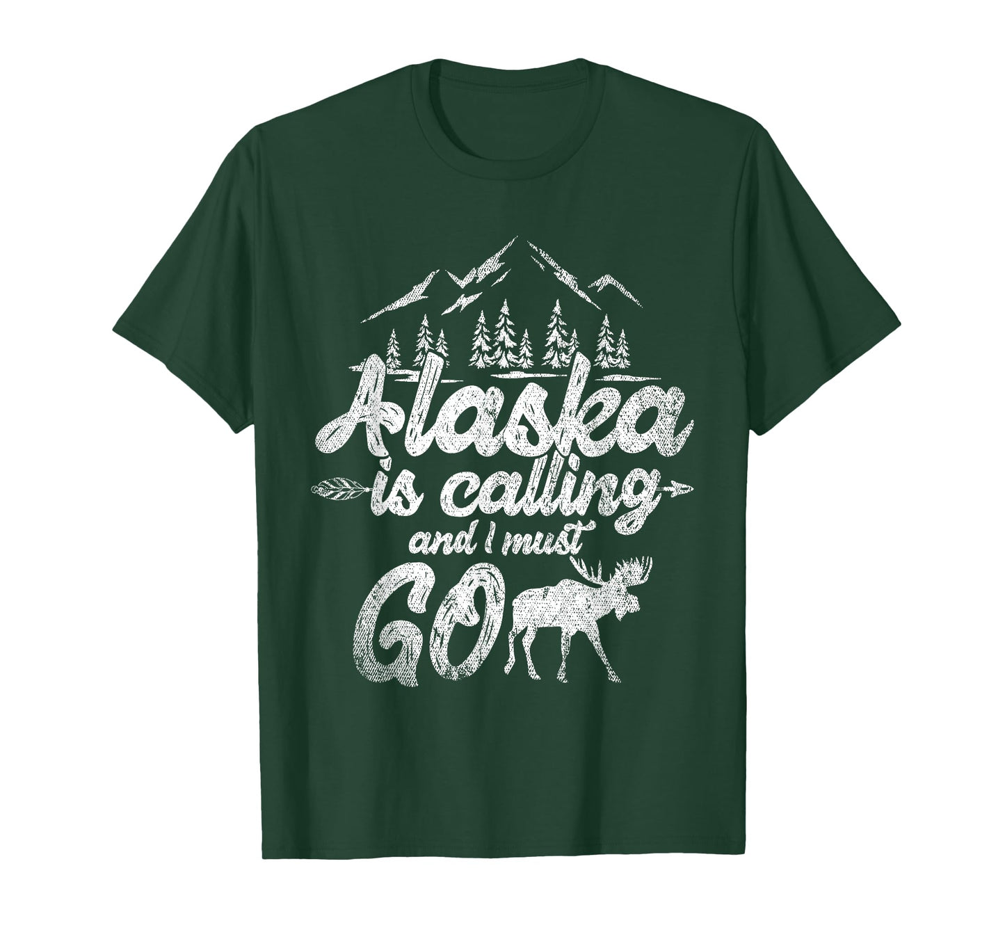 Mountain Hiking Nature Forest Animal Elk Funny Alaska T-Shirt