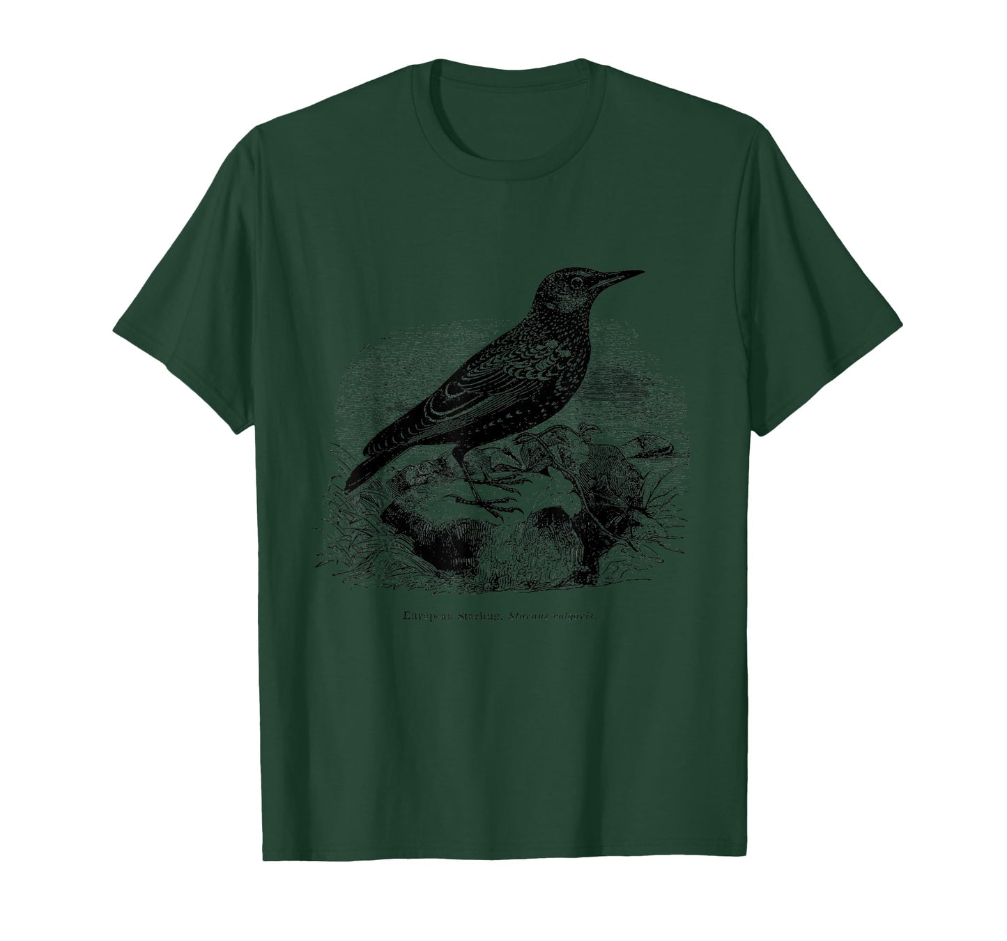 Common European Starling Vintage Bird Art Tee T-shirt T-Shirt
