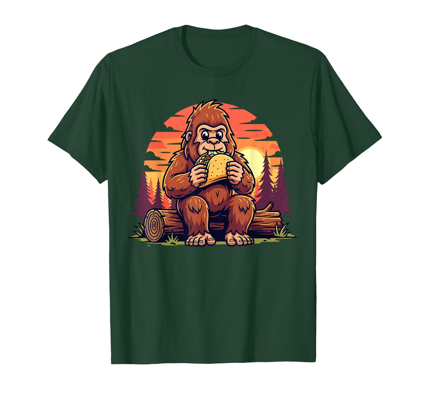 Taco Lover Bigfoot Vintage Design Gift for Men Women Kids T-Shirt