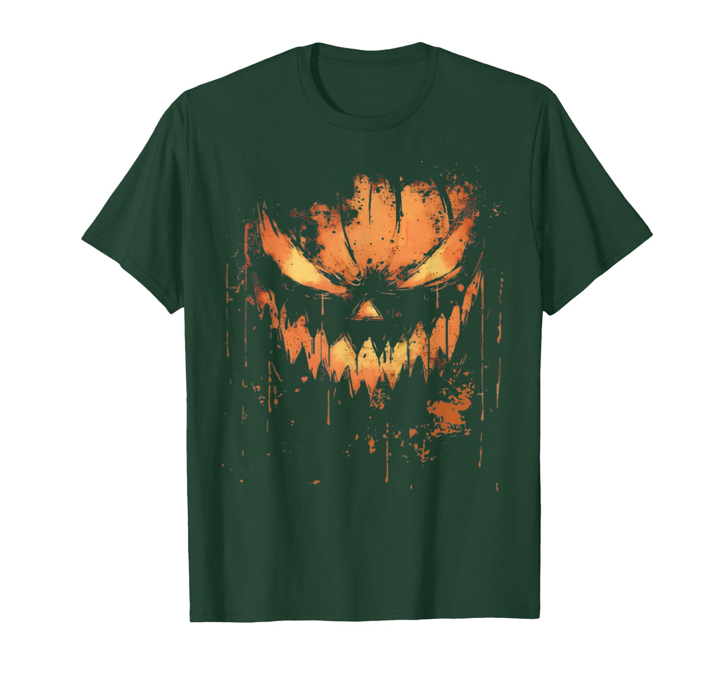 Scary Carved Jack O Lantern Face Pumpkin Halloween Men Boys T-Shirt