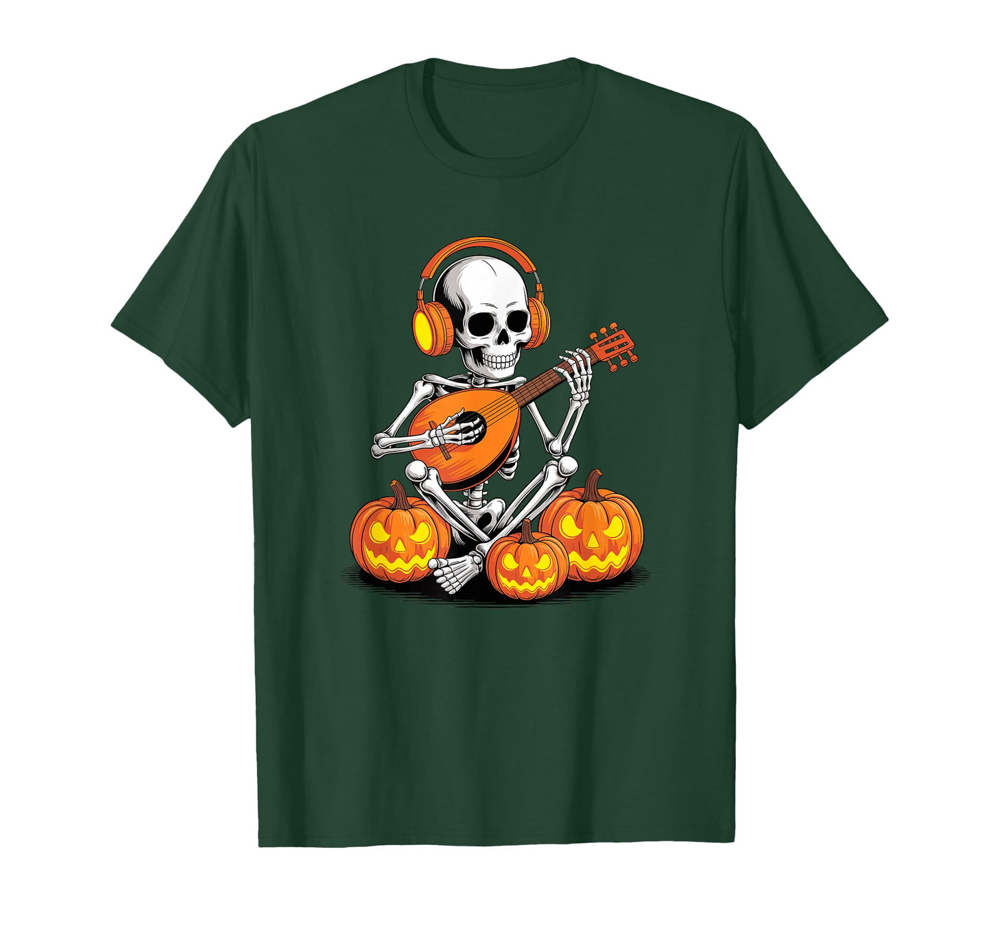 Halloween Skeleton Lute Player T-Shirt