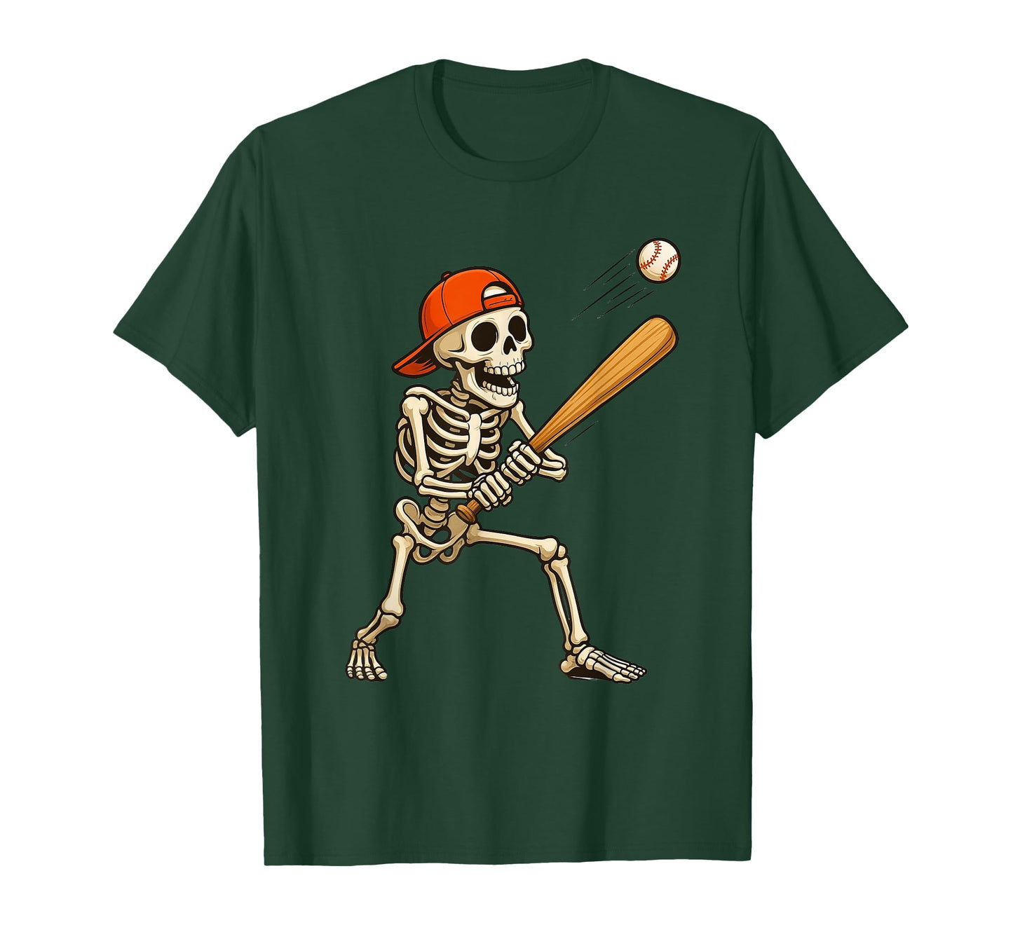Skeleton Baseball Funny Halloween Costume Men Boys Kids Tee T-Shirt