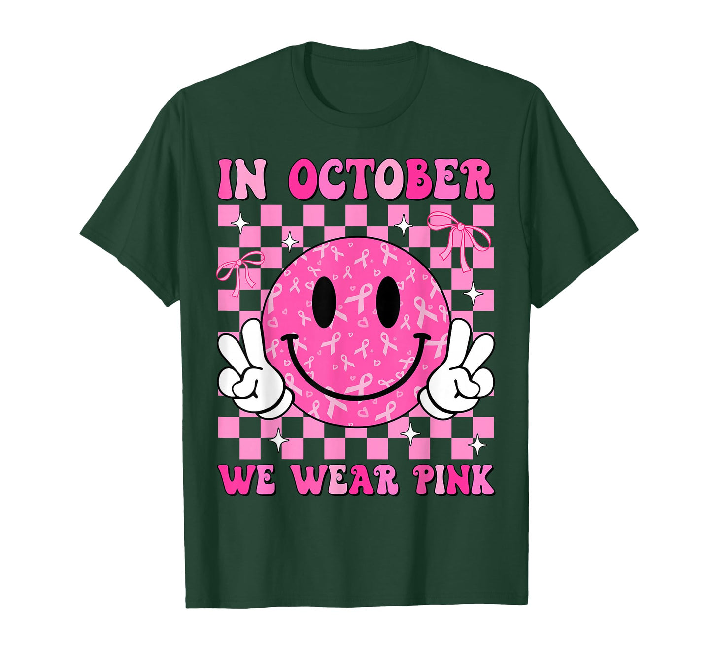In October We Wear Pink Breast Cancer Awareness Halloween T-Shirt