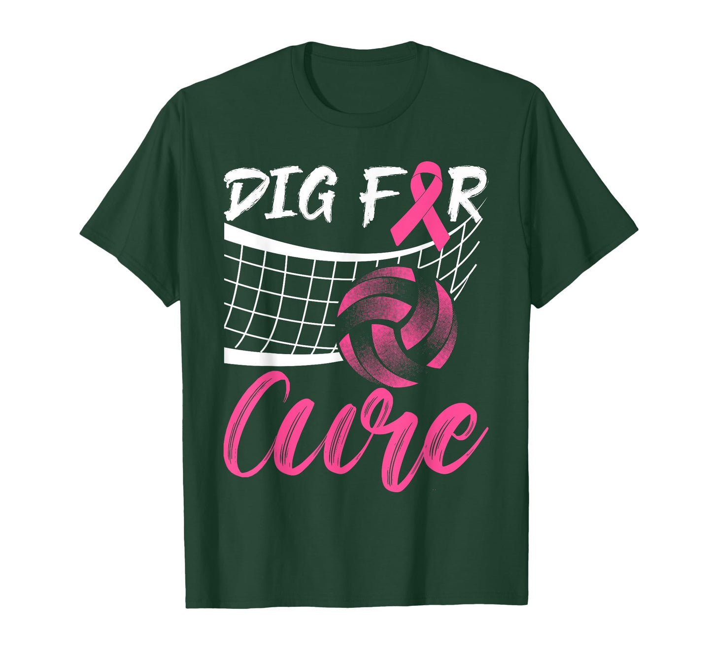 Dig For A Cure Breast Cancer Pink Ribbon Volleyball Women T-Shirt