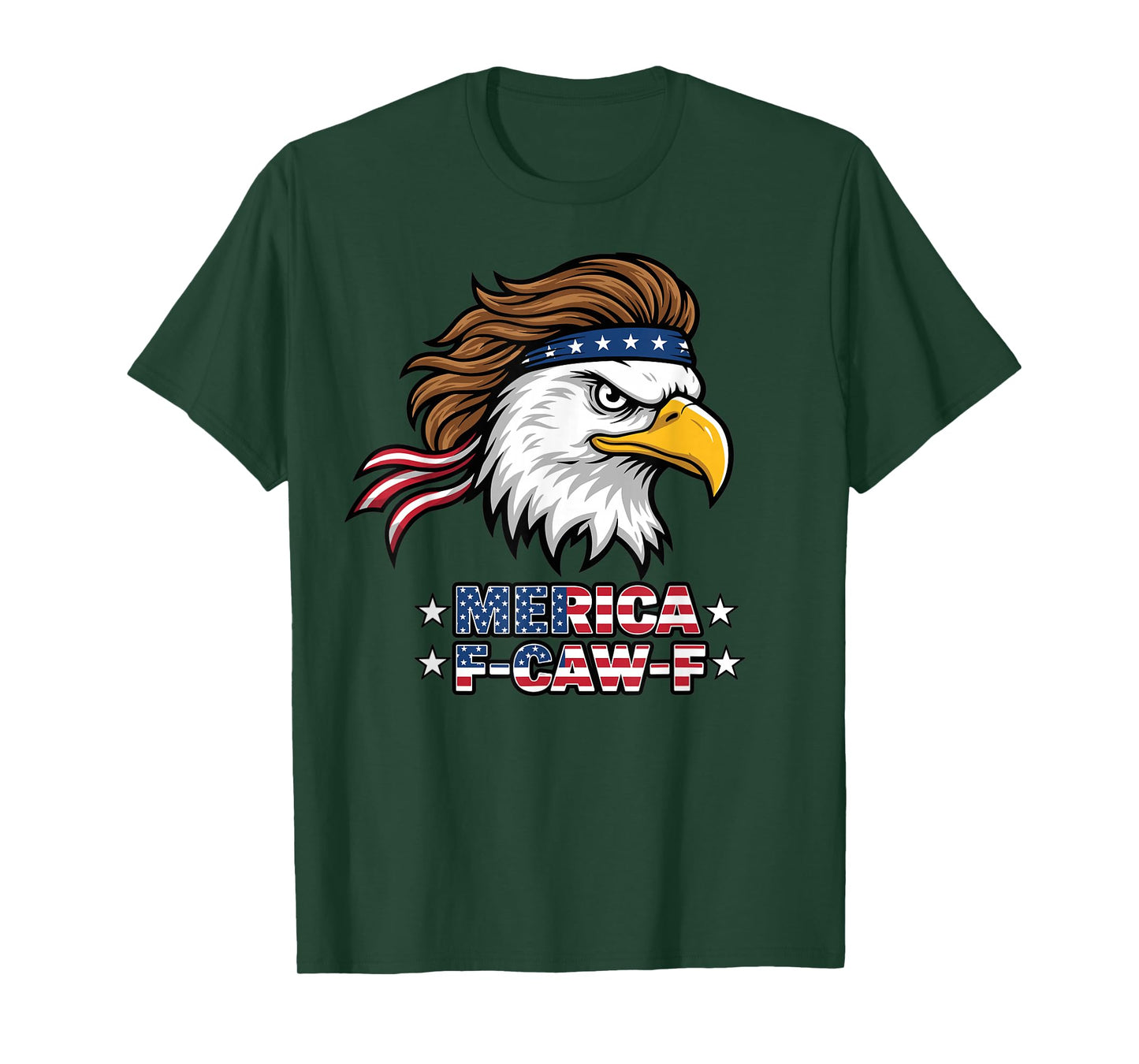 Patriotic Eagle Merica F Caw F Funny USA Design T-Shirt
