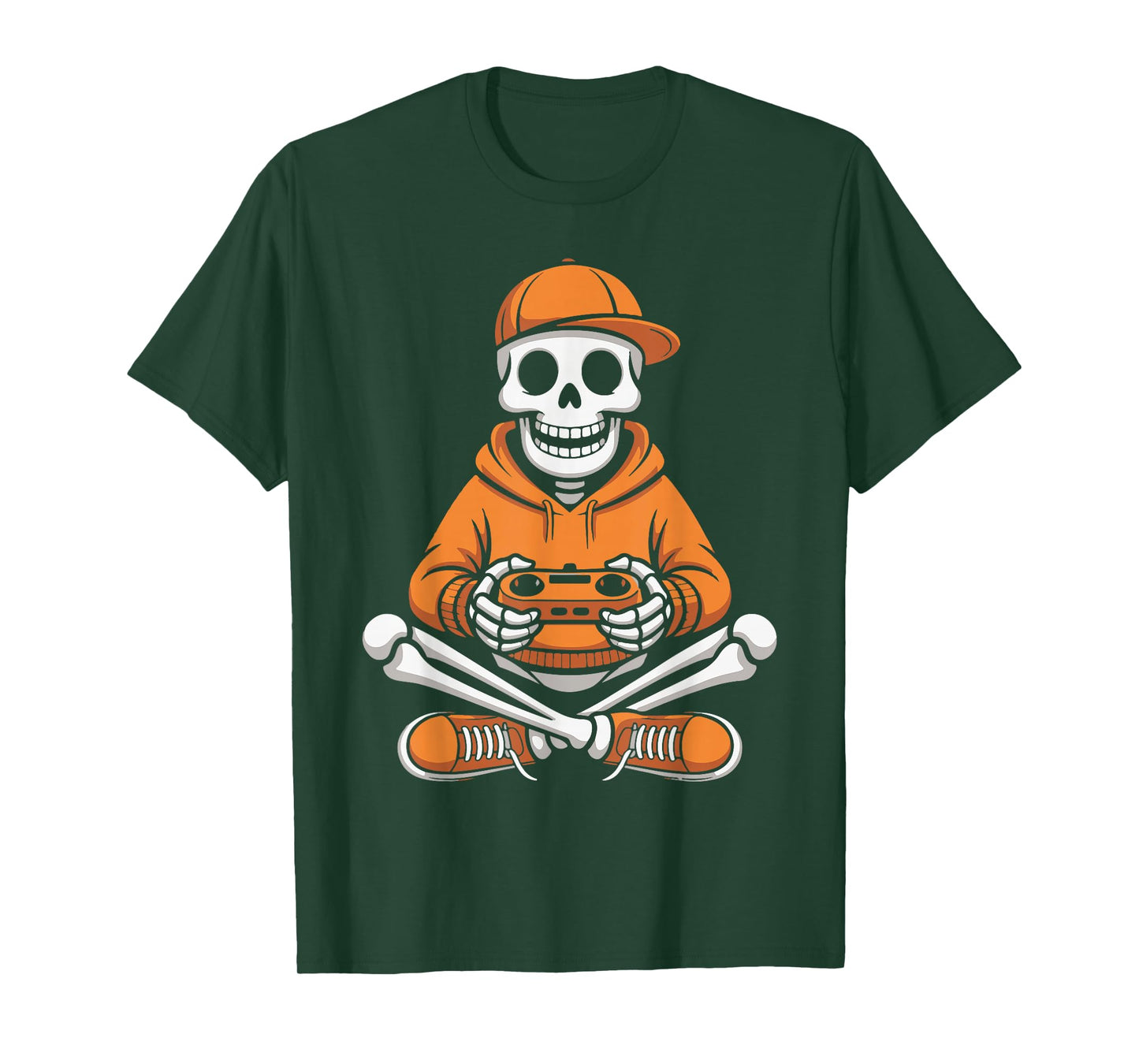 Skeleton Gamer Halloween Controller Lovers Boys Girls Teens T-Shirt