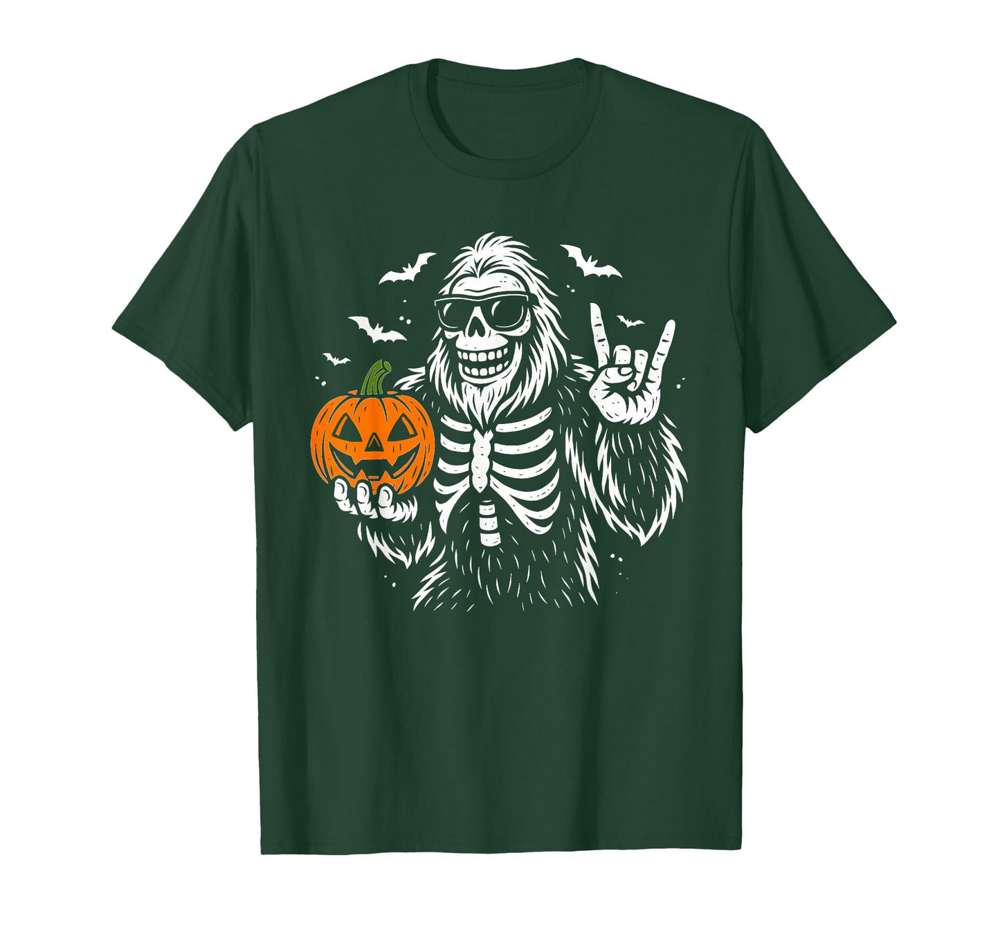 Spooky Bigfoot Goofy Skeleton Halloween Pumpkin Costume Men T-Shirt