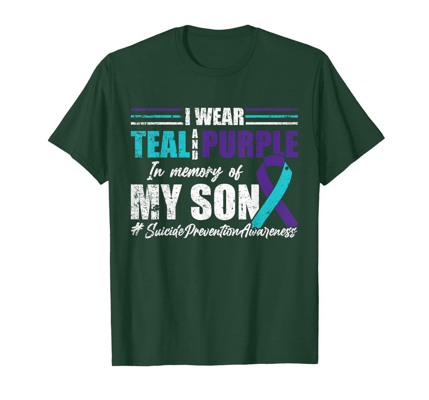 Suicide Depression Teal Purple For Son Prevention T-Shirt