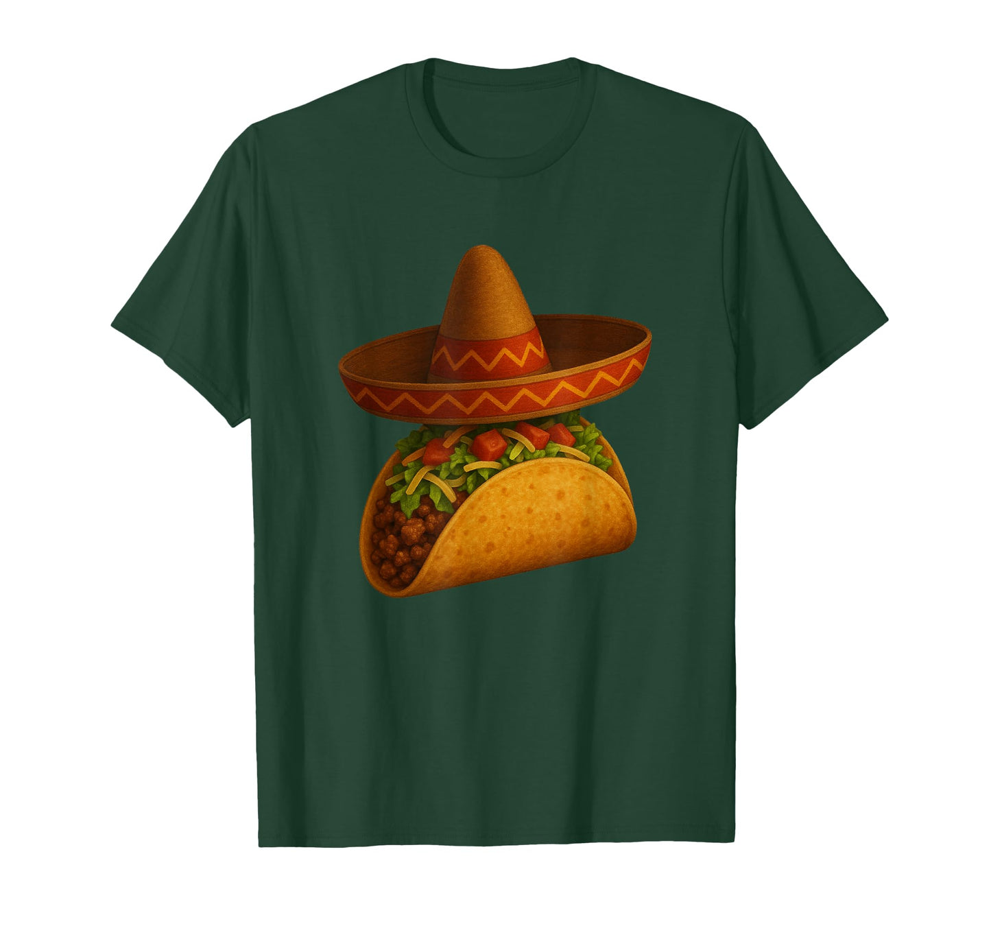 Taco Burrito Wearing Sombrero Funny Mexican Food Fiesta T-Shirt