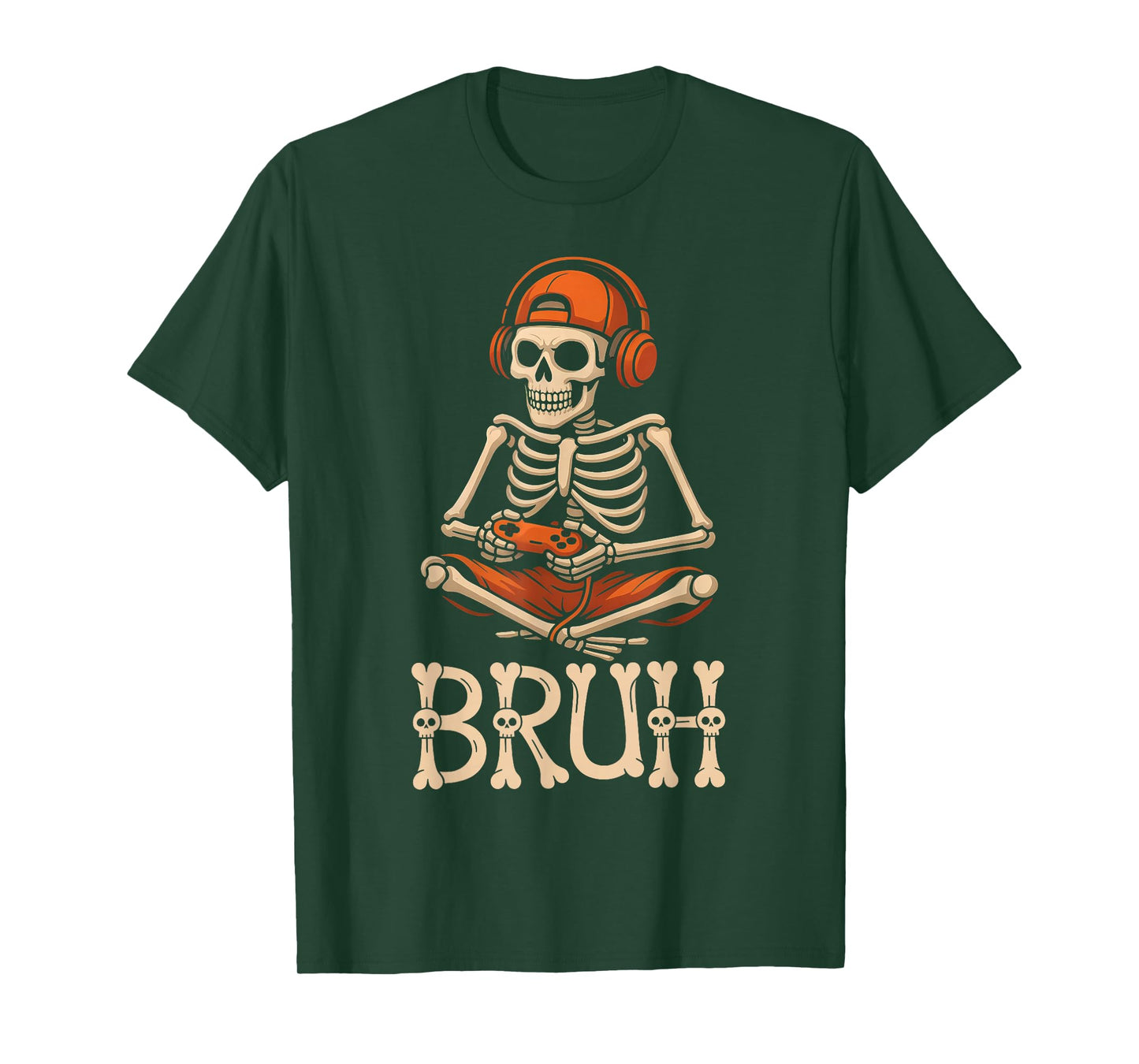 Bruh Halloween Skeleton Gaming for Mens Boys Toddlers Kids T-Shirt