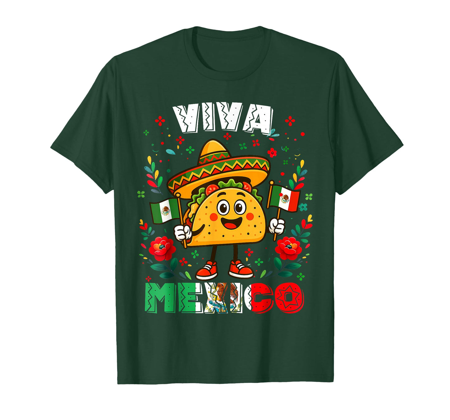 Hispanic Heritage Month Viva Mexico Kids Boys Mexican Tacos T-Shirt