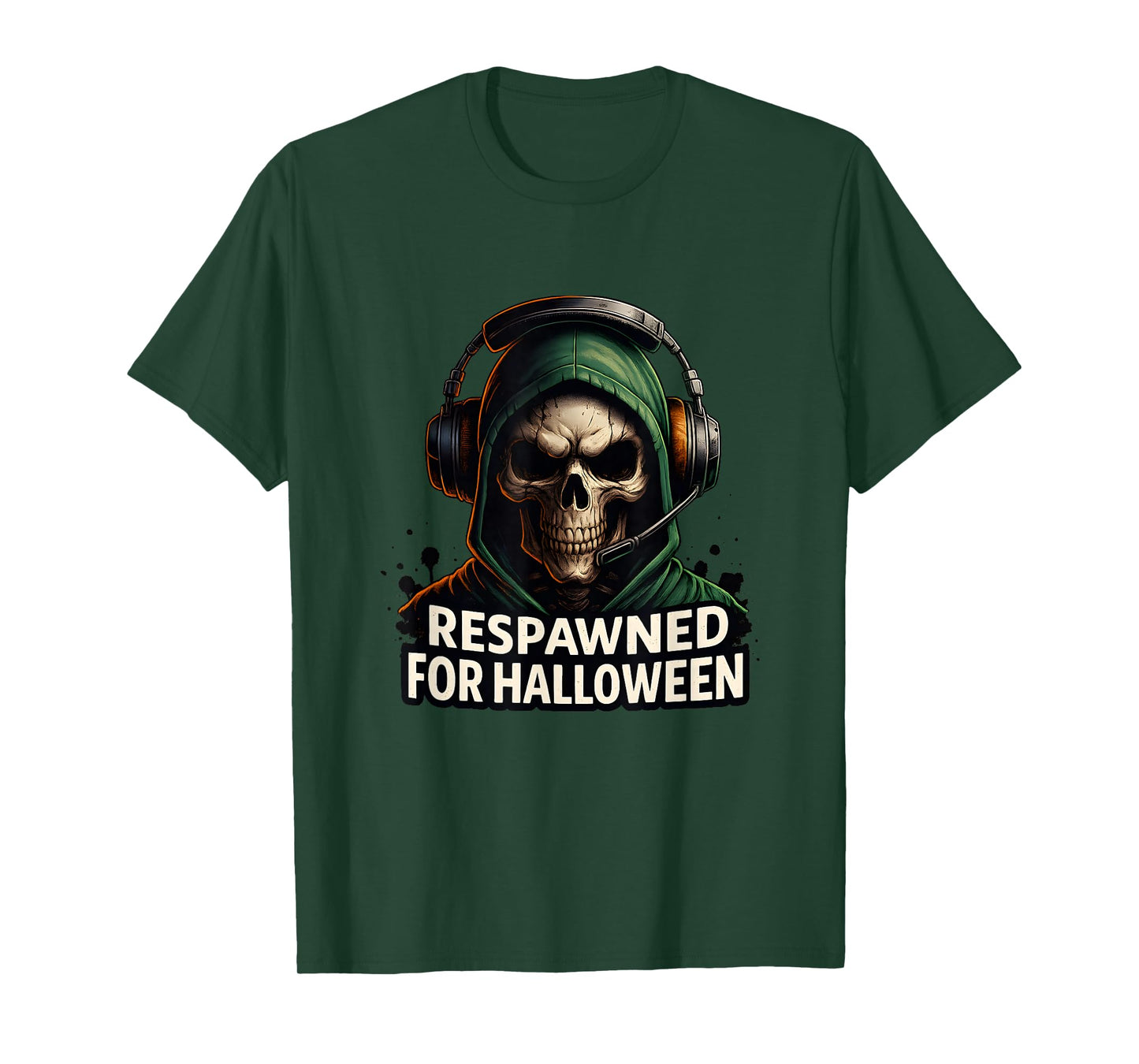 Just Respawned Skeleton Gamer Spooky Halloween Tee T-Shirt