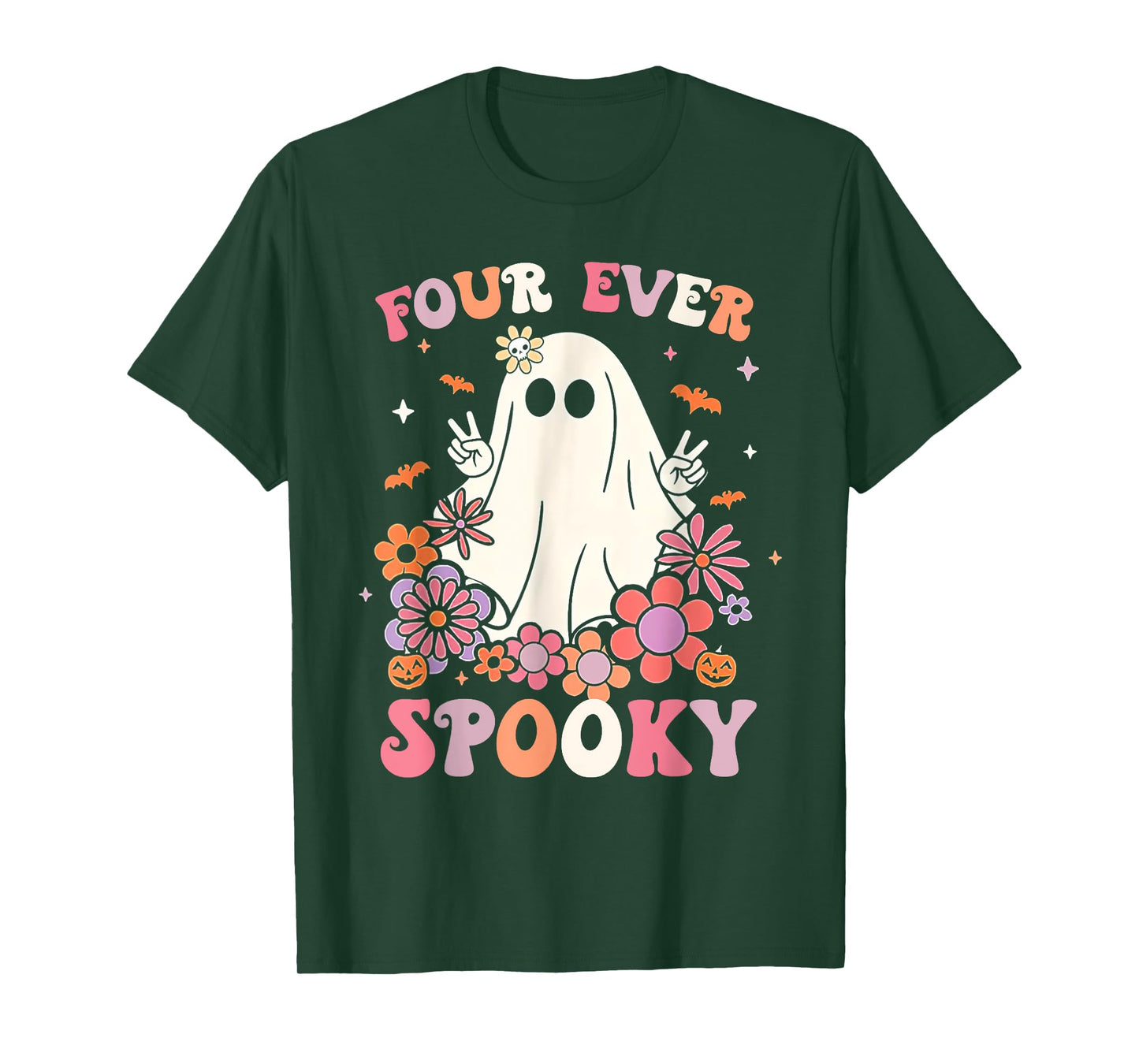 Four Ever Spooky Halloween 4th Birthday Party Decorations T-Shirt