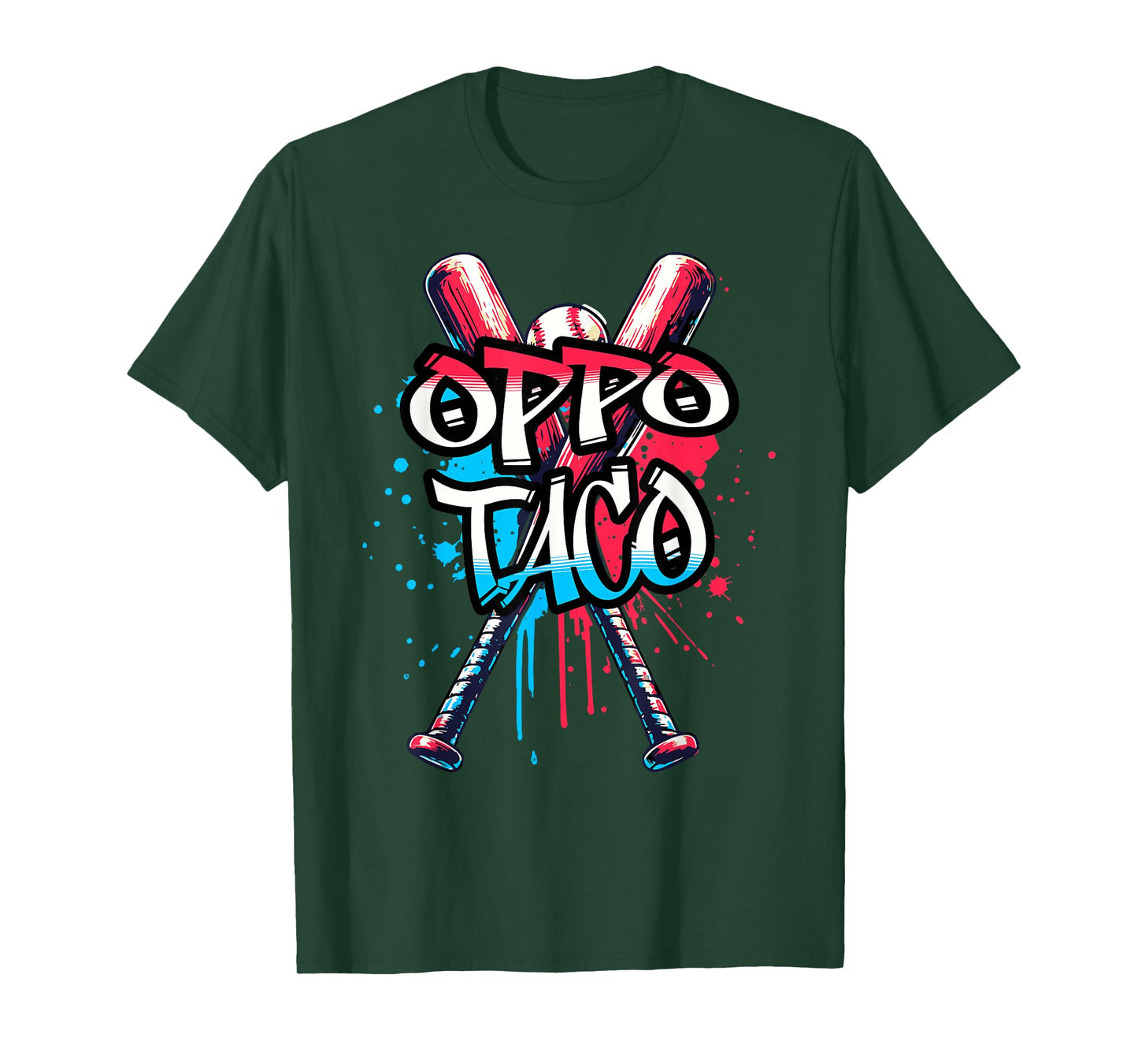 Funny Baseball Oppo Taco Ice Cream Drip Bats T-Shirt